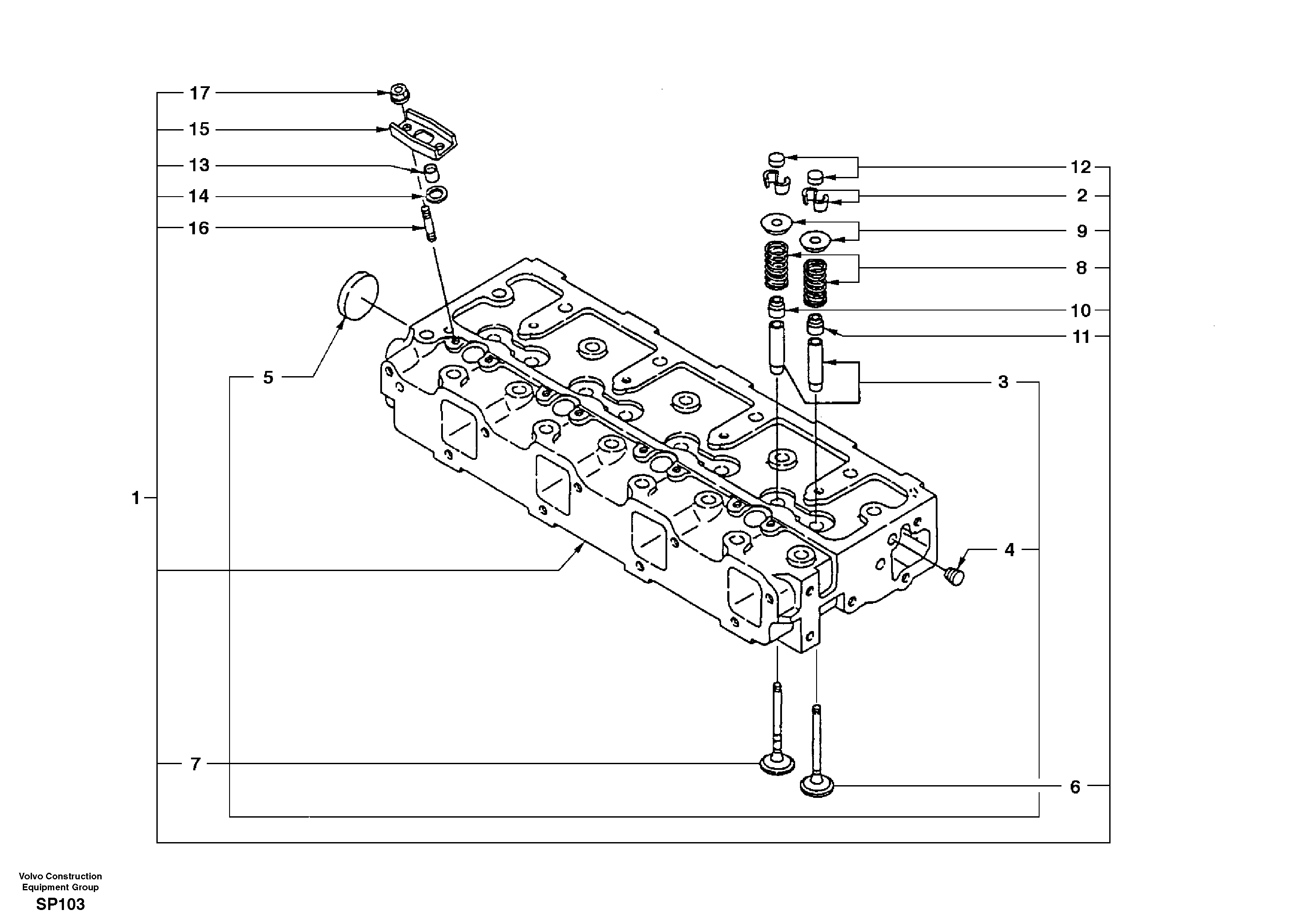 Cylinder head — volvo parts diagram