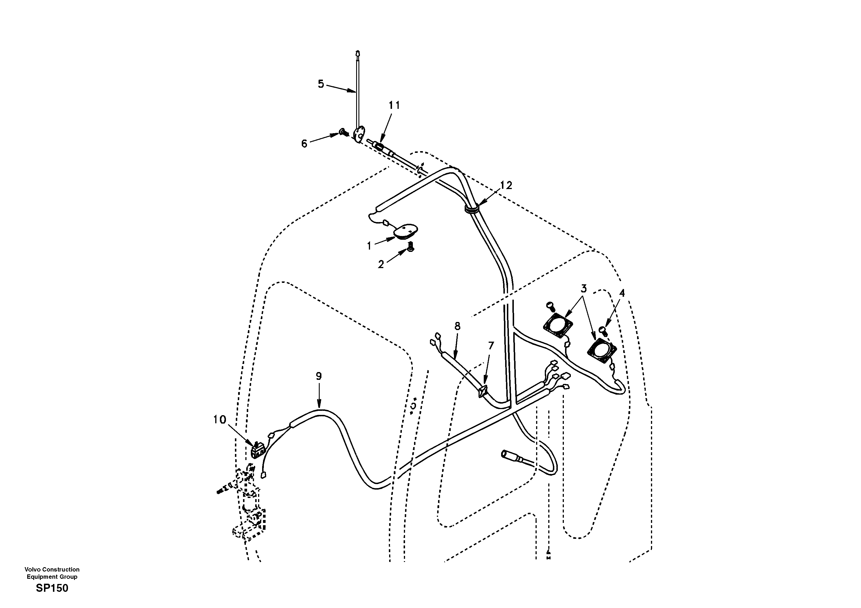 Cable harnesses, cab — volvo parts diagram