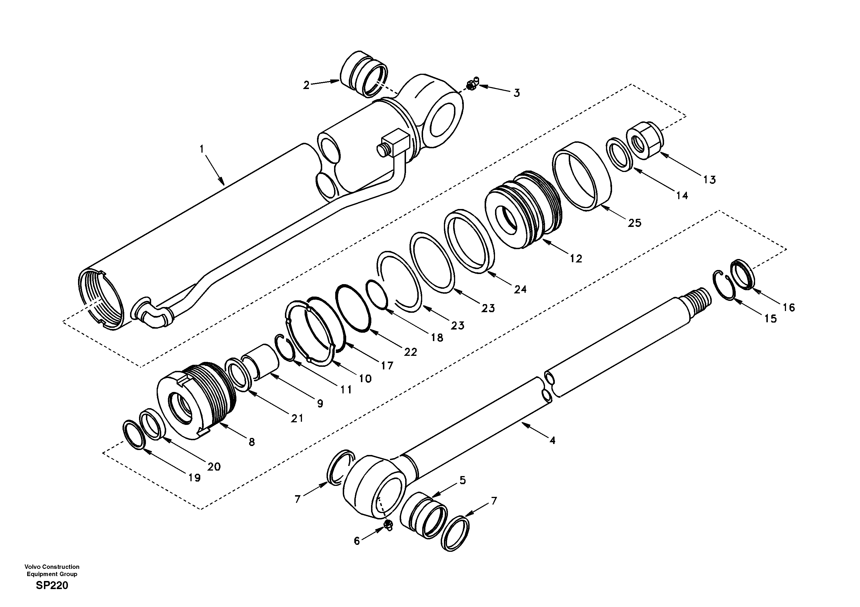 Bucket cylinder — volvo parts diagram