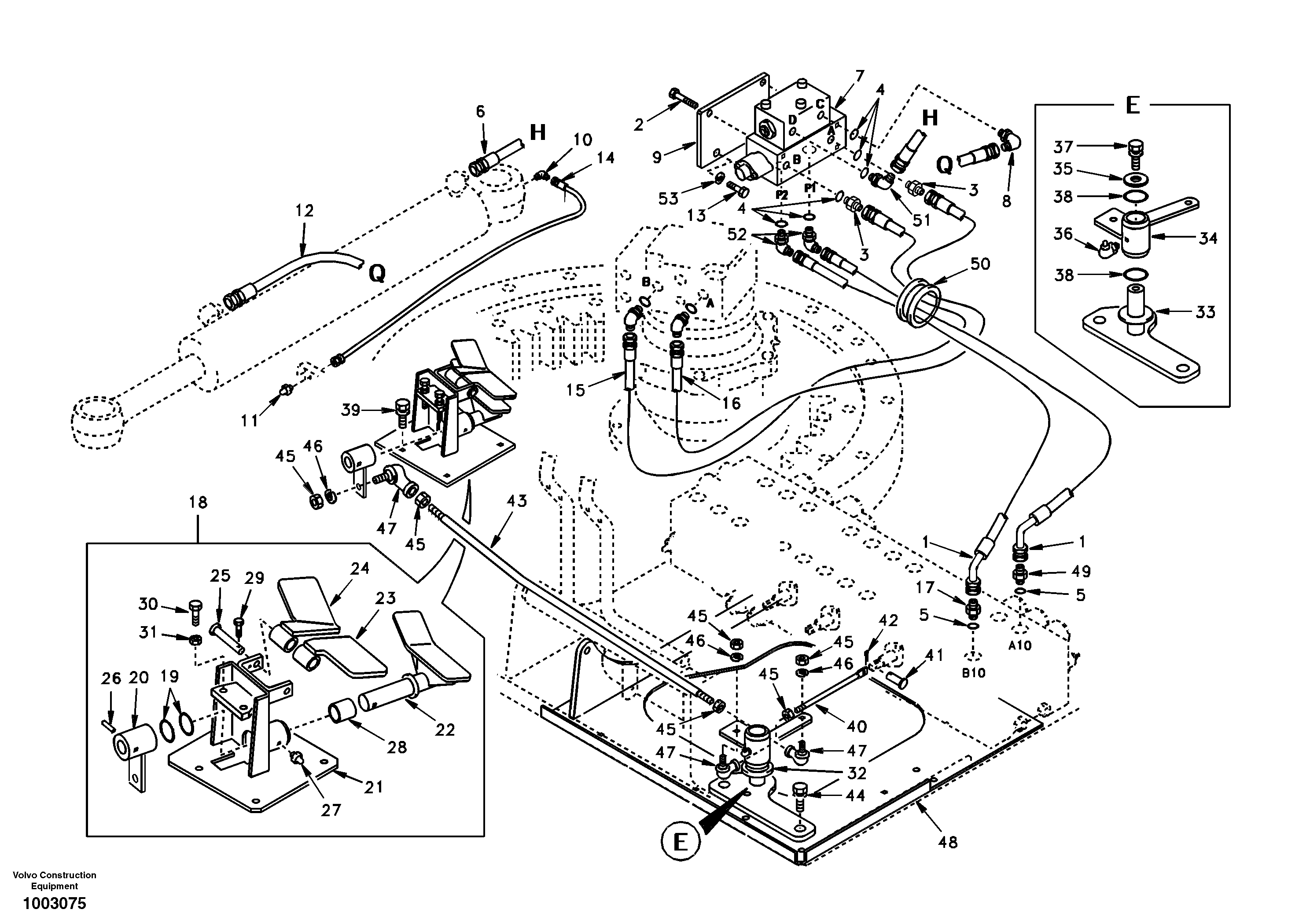 Boom swing system — volvo parts diagram