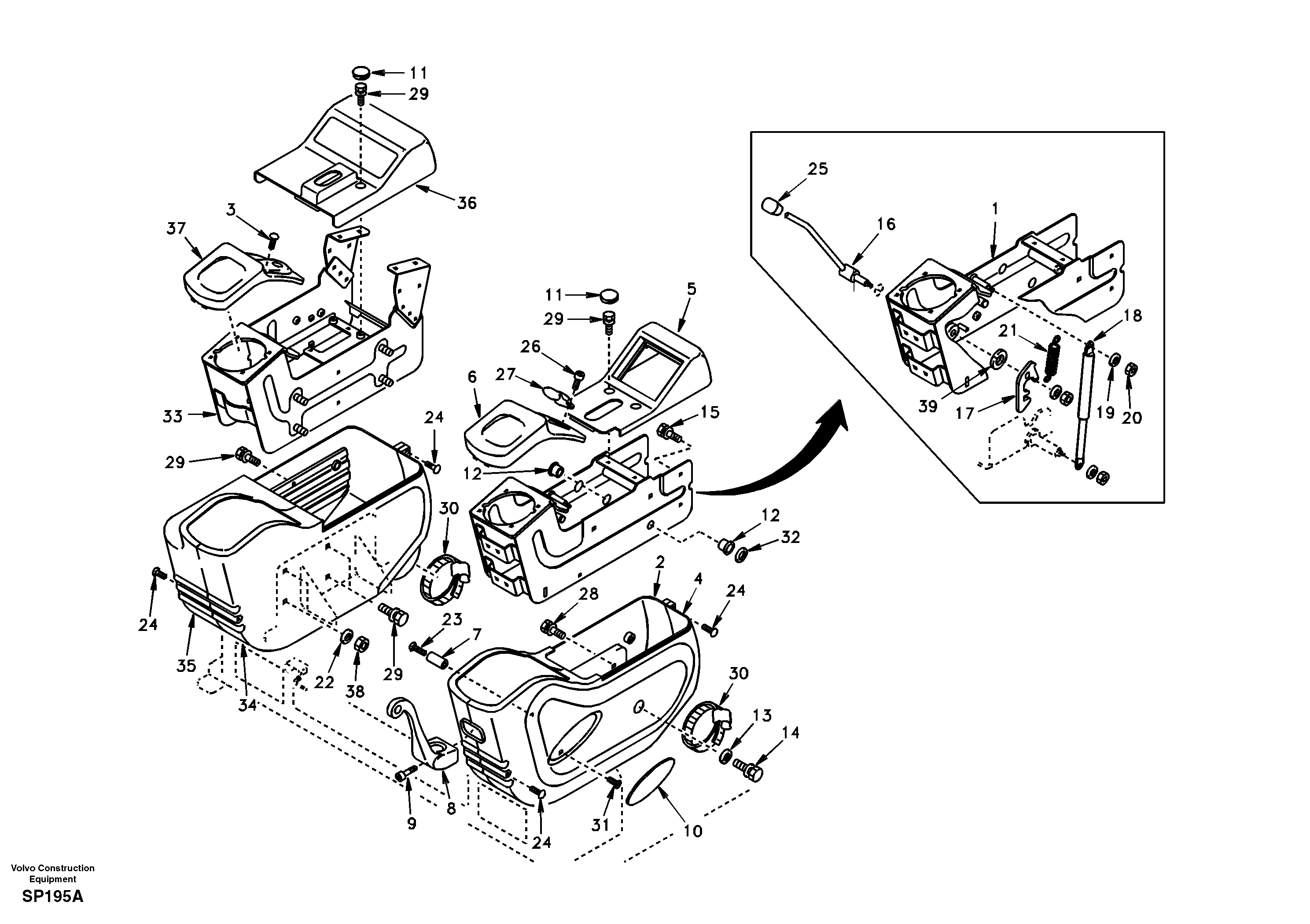 Instrument panel, control panel — volvo parts diagram
