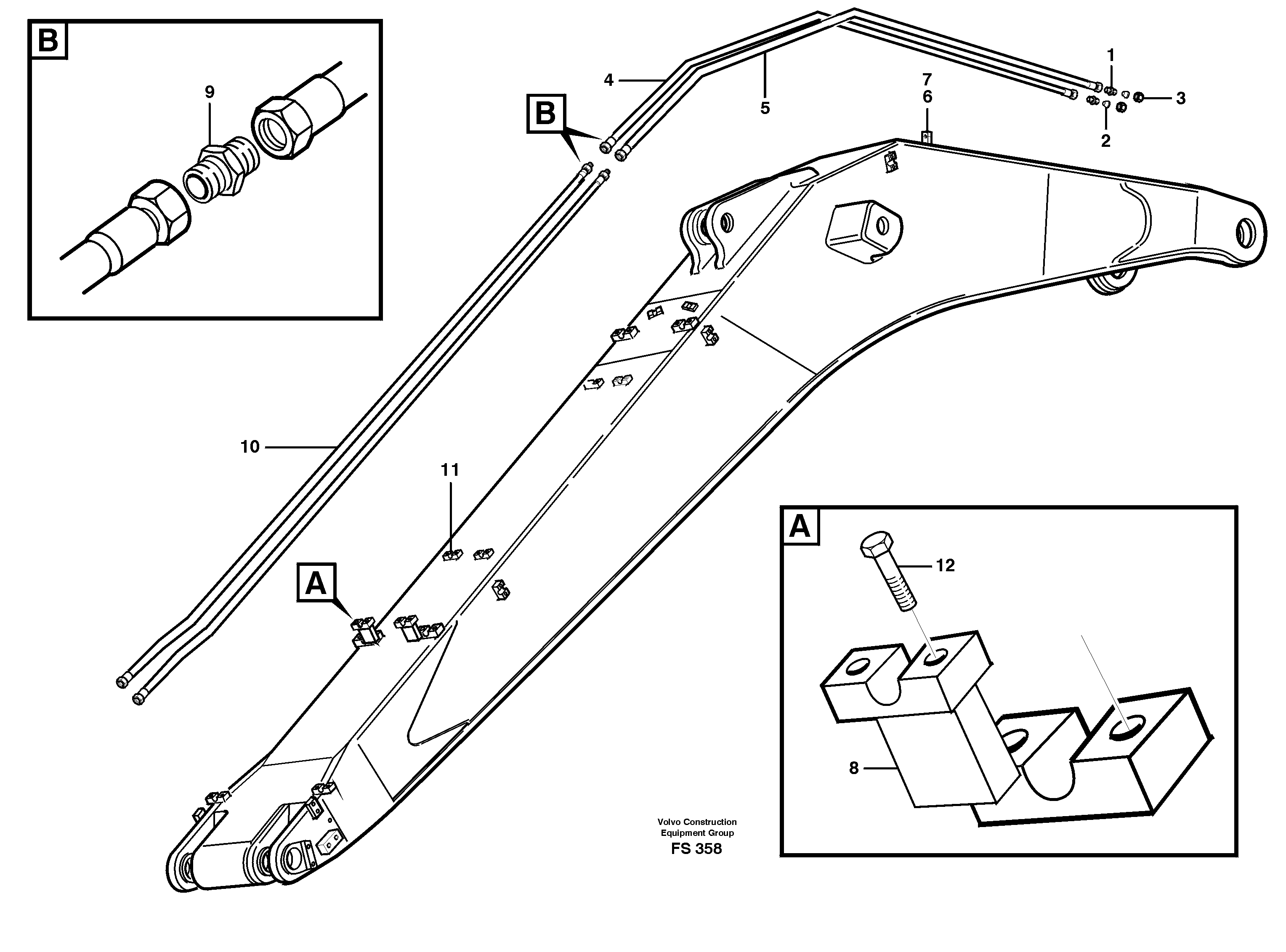Slope bucket/rotatingrot.grab hydraulics  14254104 — volvo parts diagram