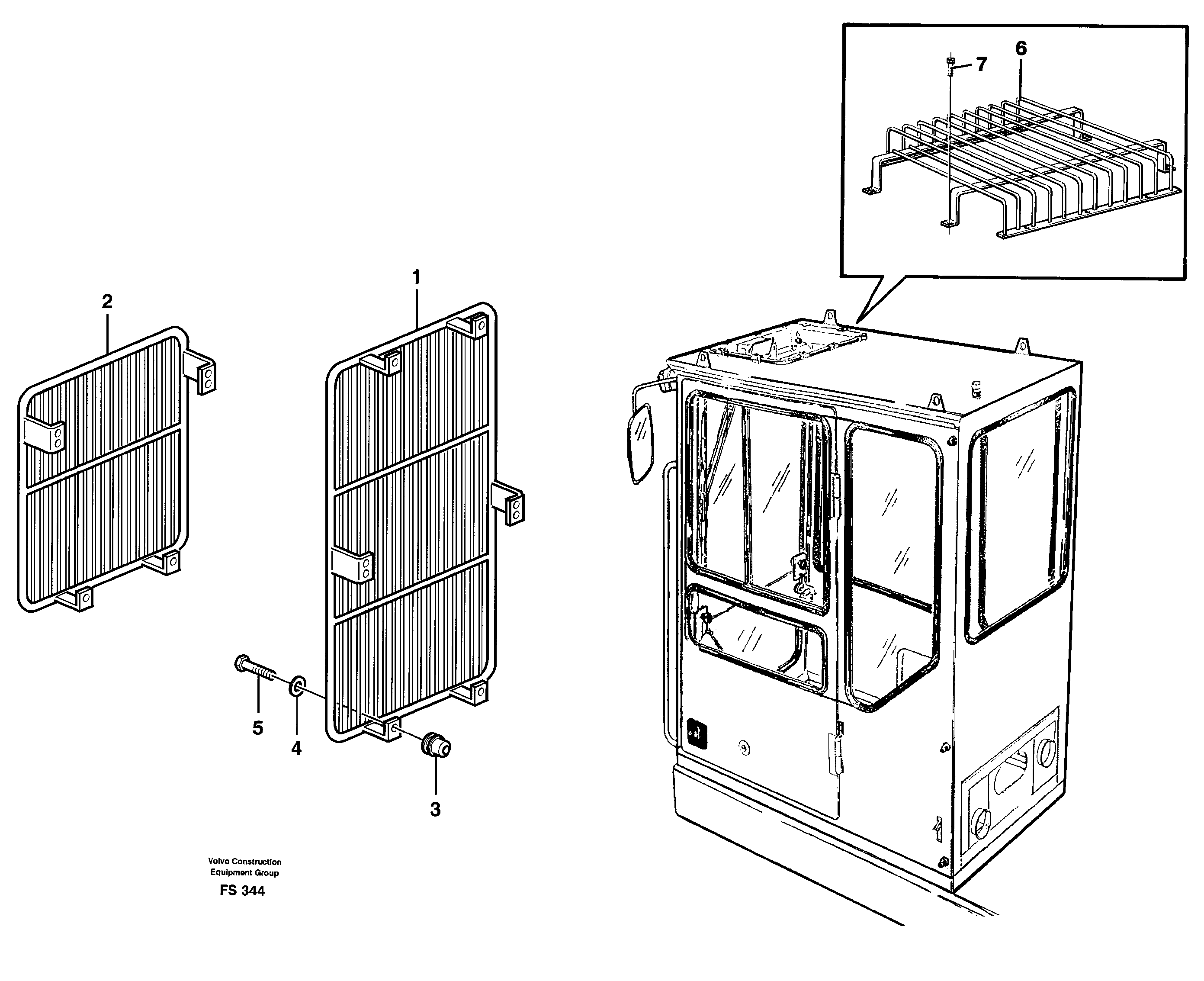 Windscreen protection, entire and half Prot. net for roof window  14246974  14247182  14253611 — volvo parts diagram