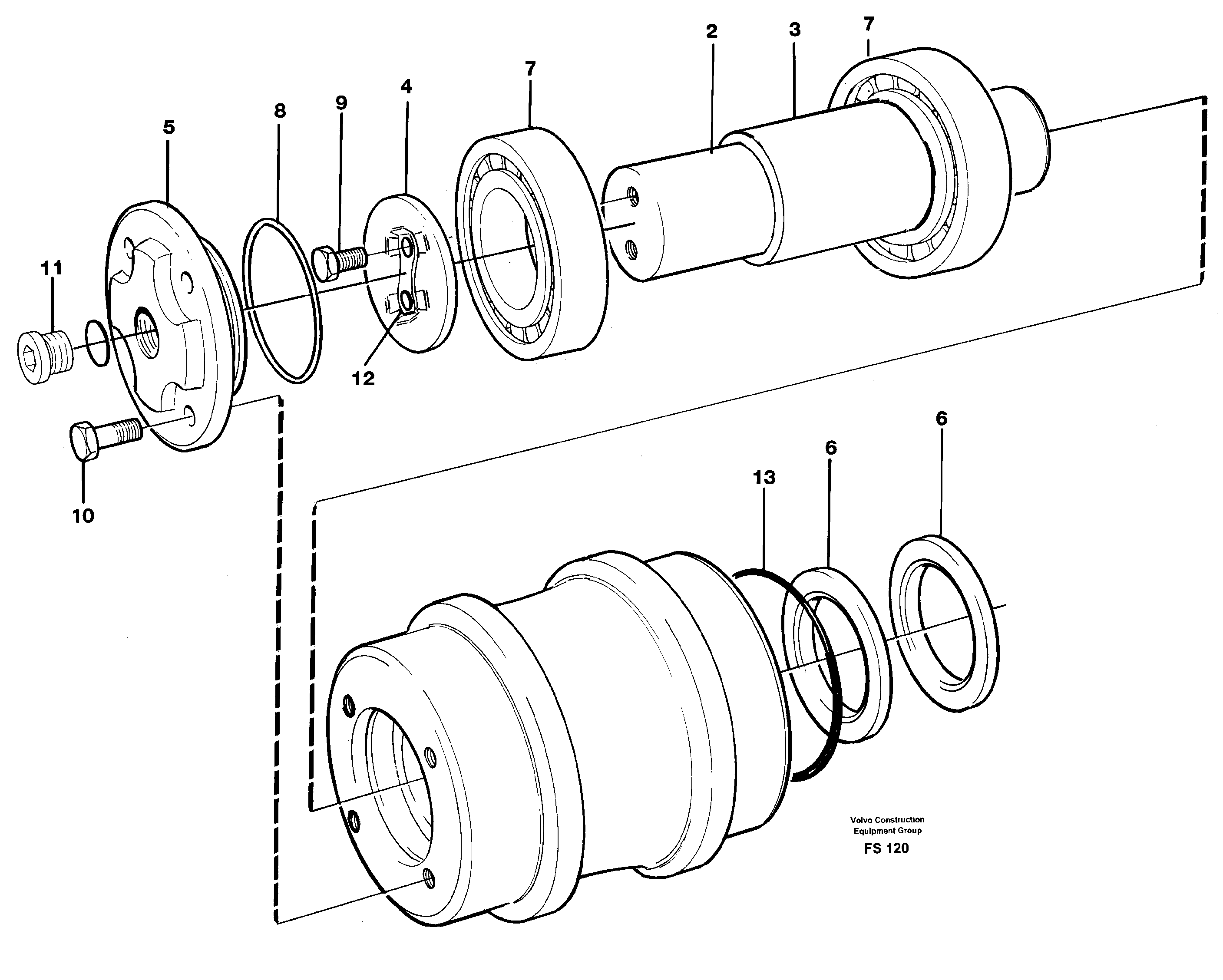 Top roller — volvo parts diagram
