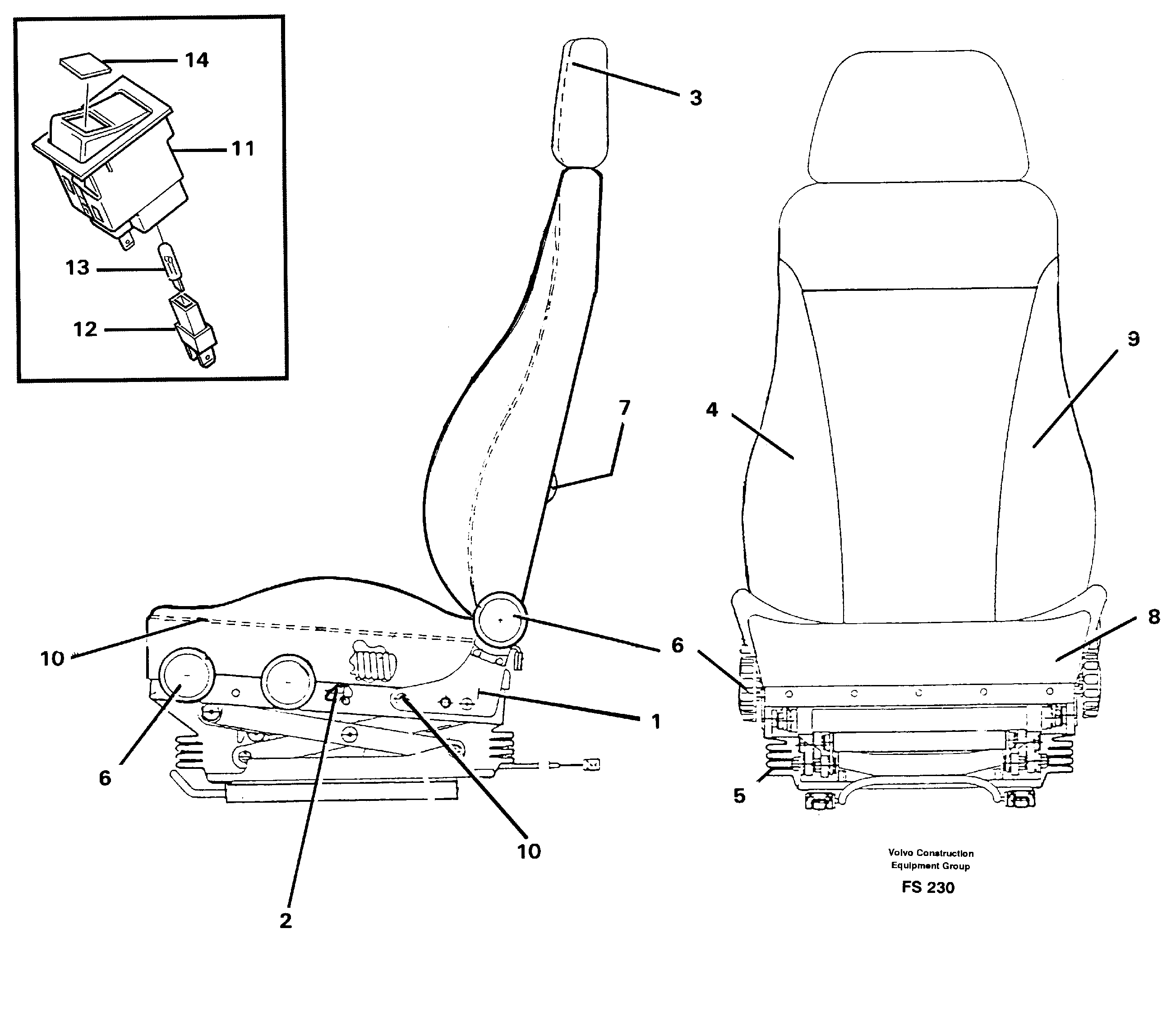 Operator's seat Be-ge — volvo parts diagram