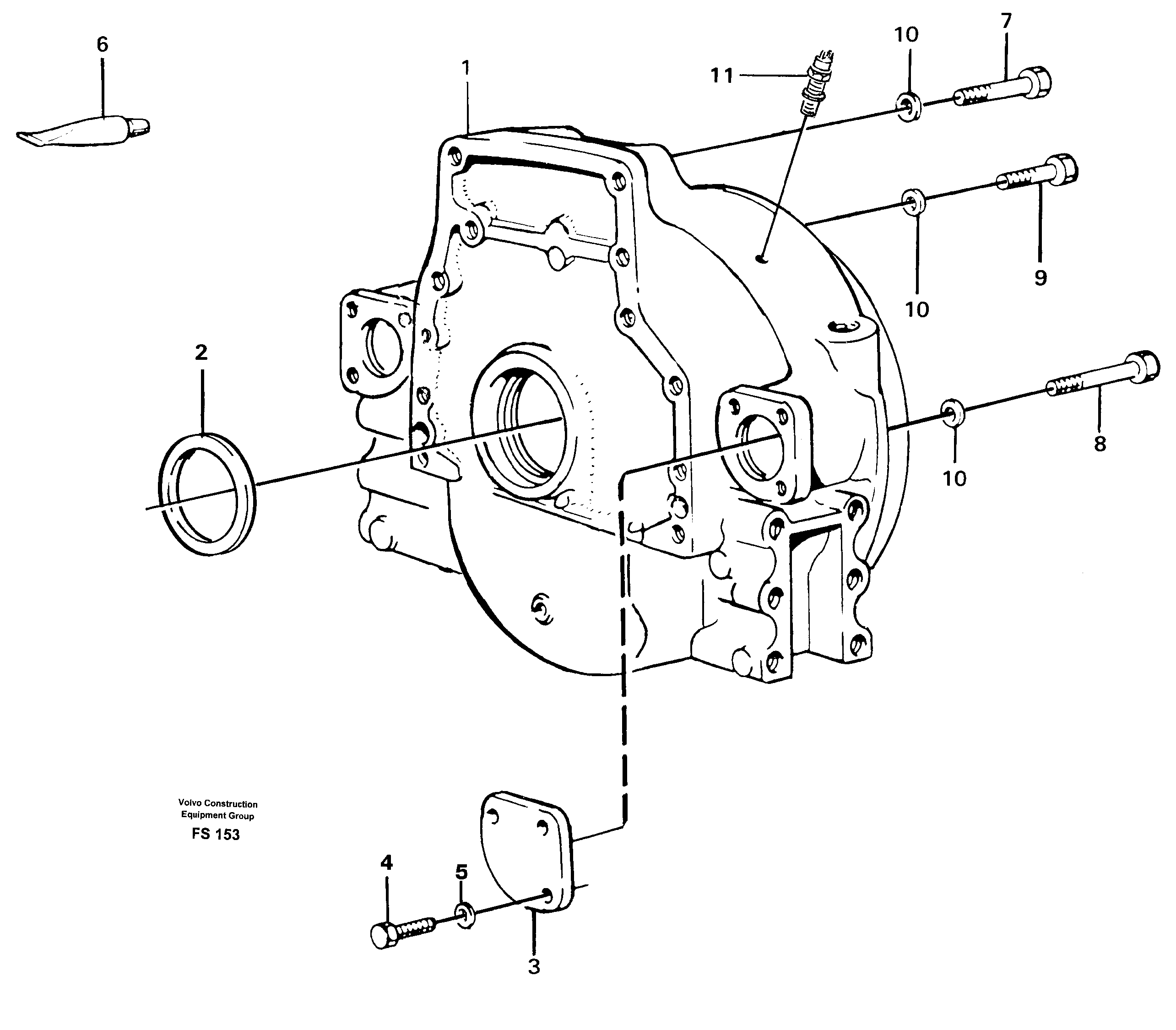 Flywheel housing — volvo parts diagram