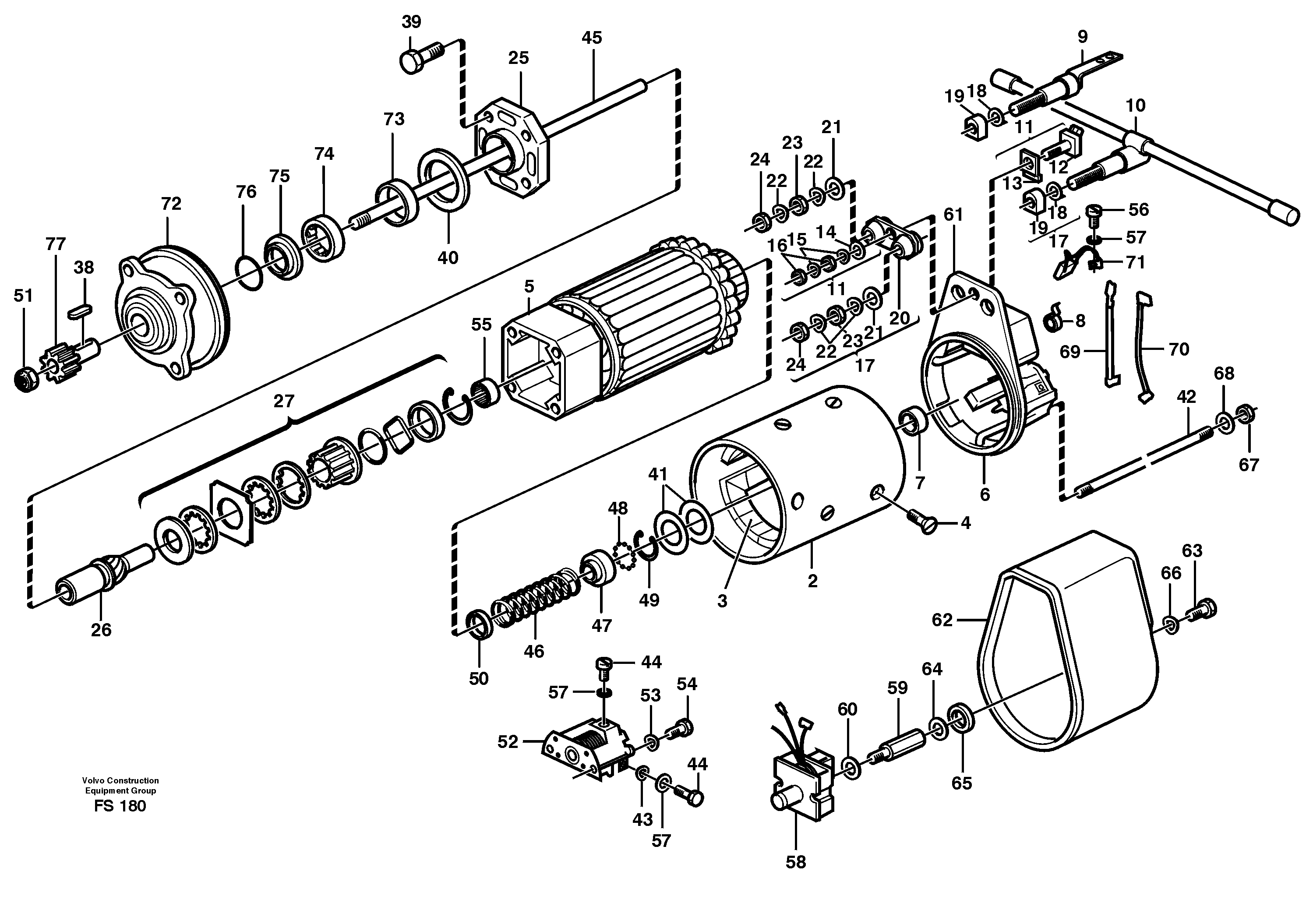 Starter motor — volvo parts diagram
