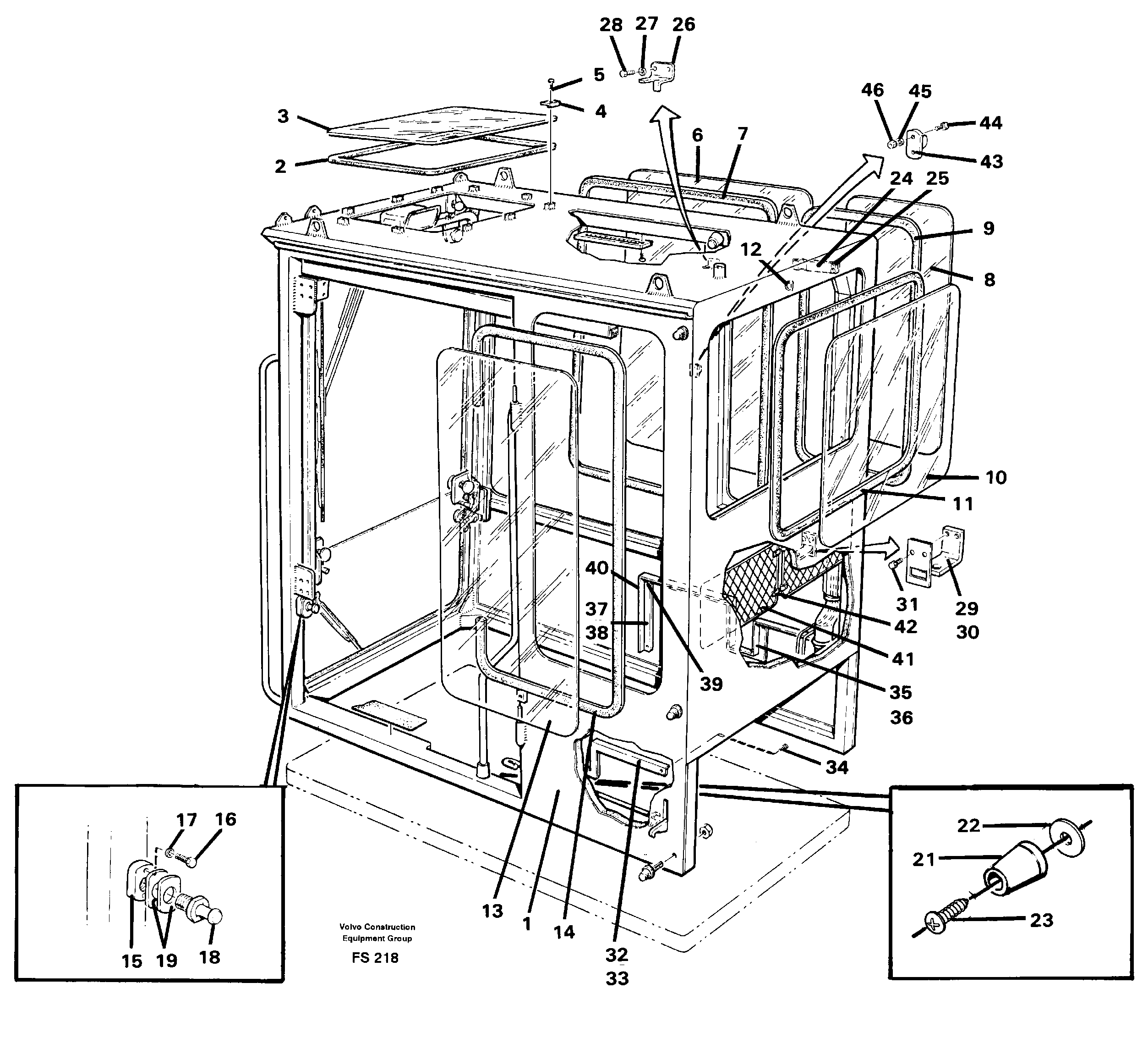 Operator's cab — volvo parts diagram