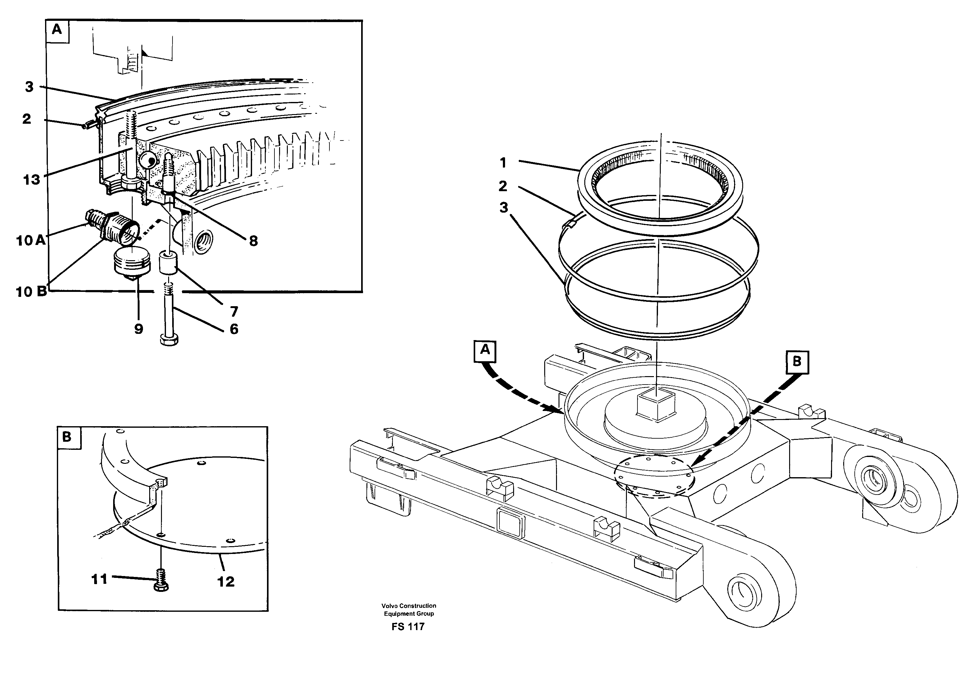 Slewing ring attachment — volvo parts diagram