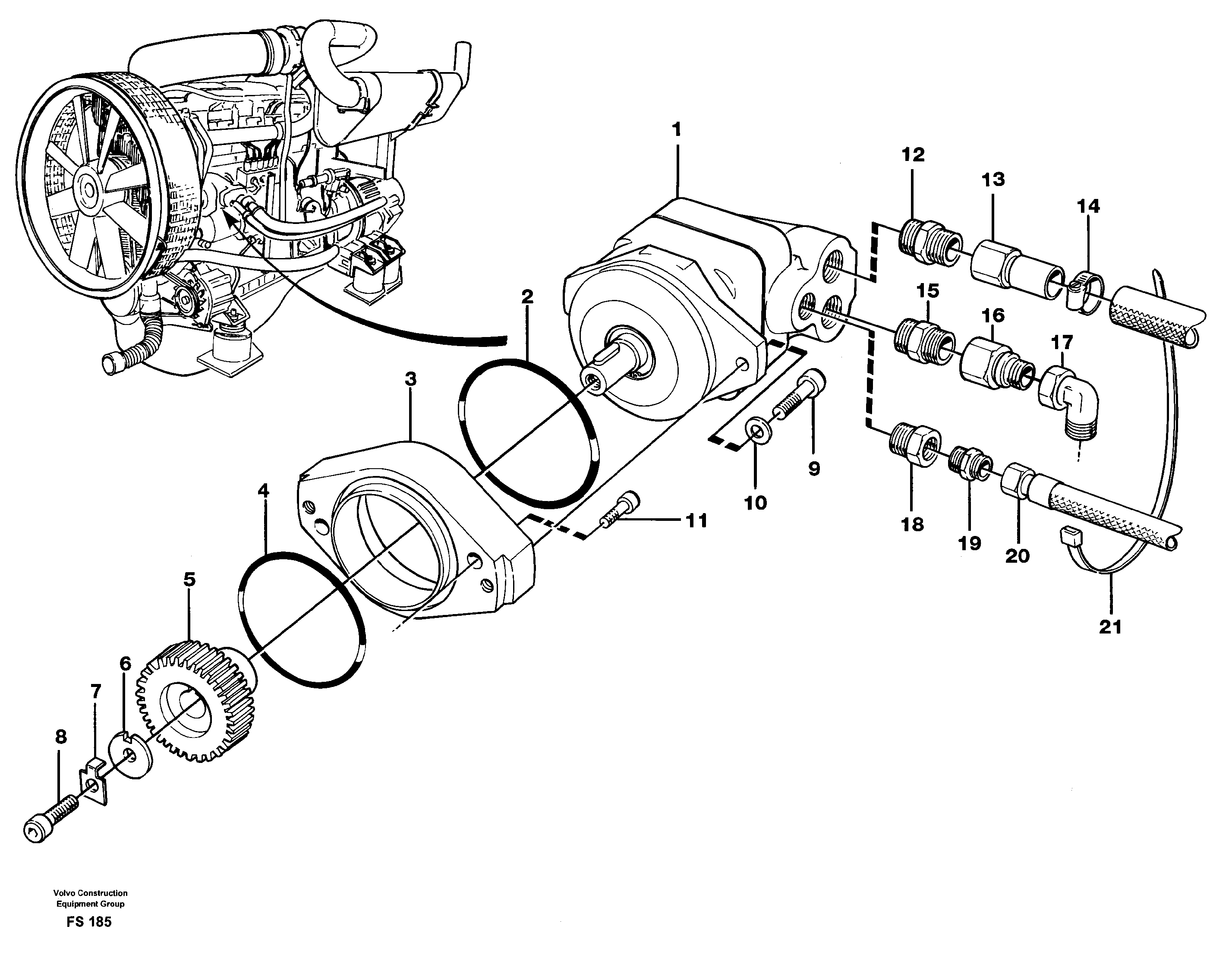 Hydraulic pump — volvo parts diagram