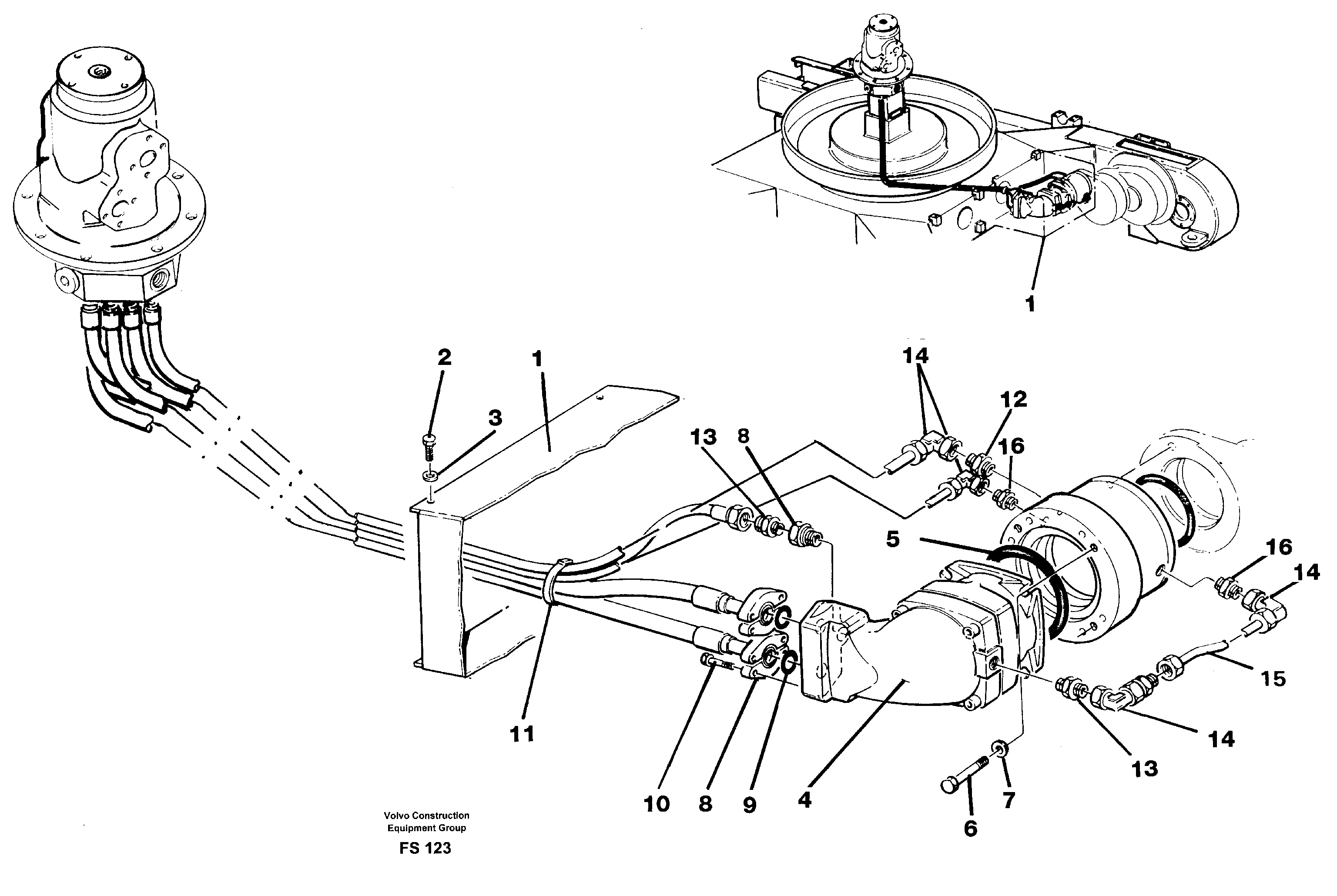 Hydraulics in undercarriage — volvo parts diagram