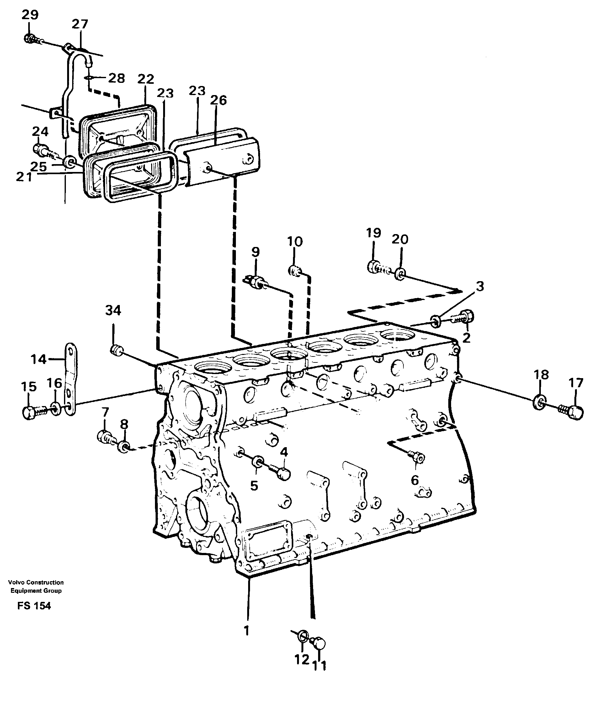 Cylinder block — volvo parts diagram