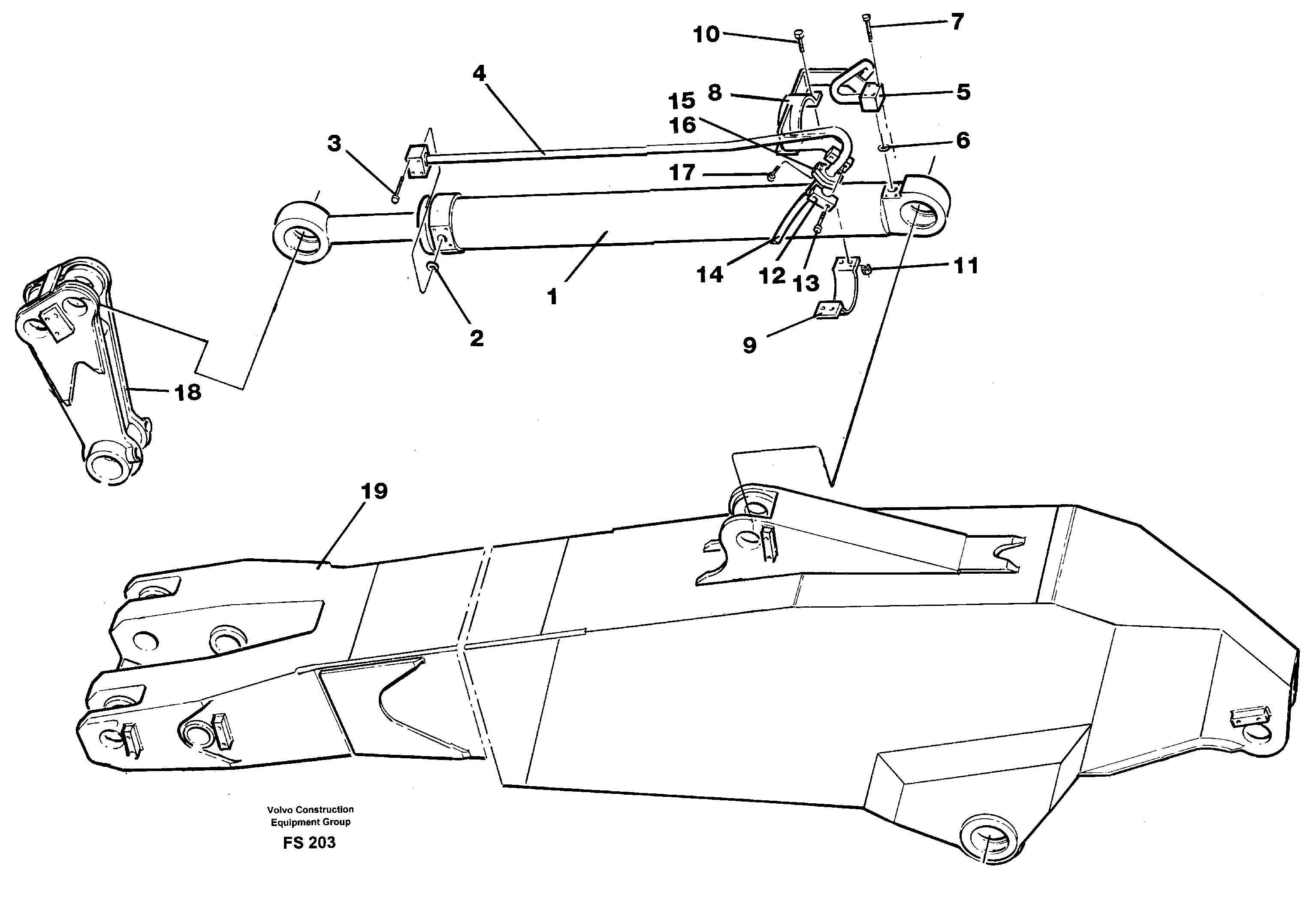 Dipper arm 2.50,3.50 m  14257473  14257490 — volvo parts diagram