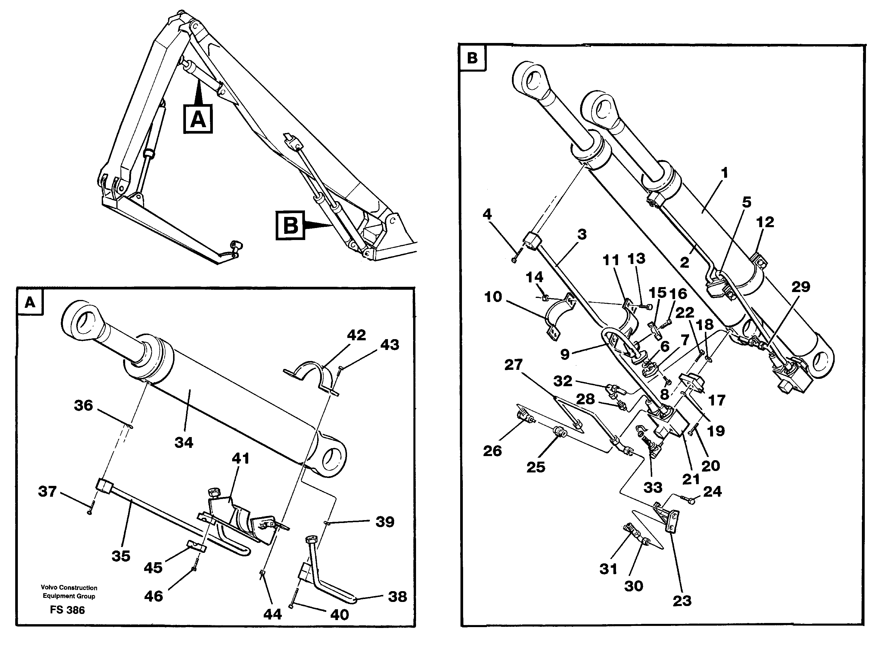 Hand. equip. three-piecesboom 7.0 m/dipper 4.37 m/jib 3.25 m  14259559 — volvo parts diagram