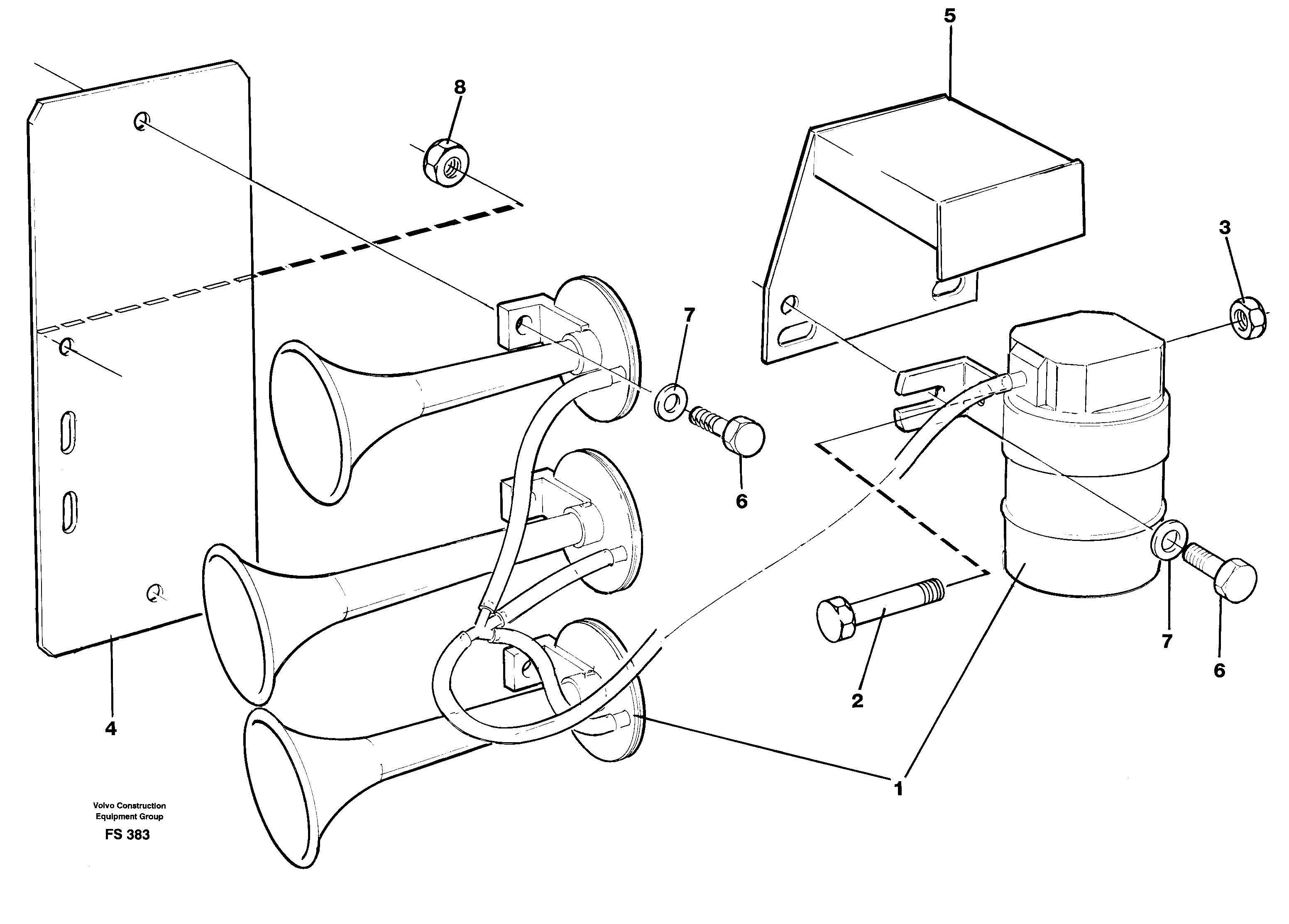 Compressor horn 24v — volvo parts diagram