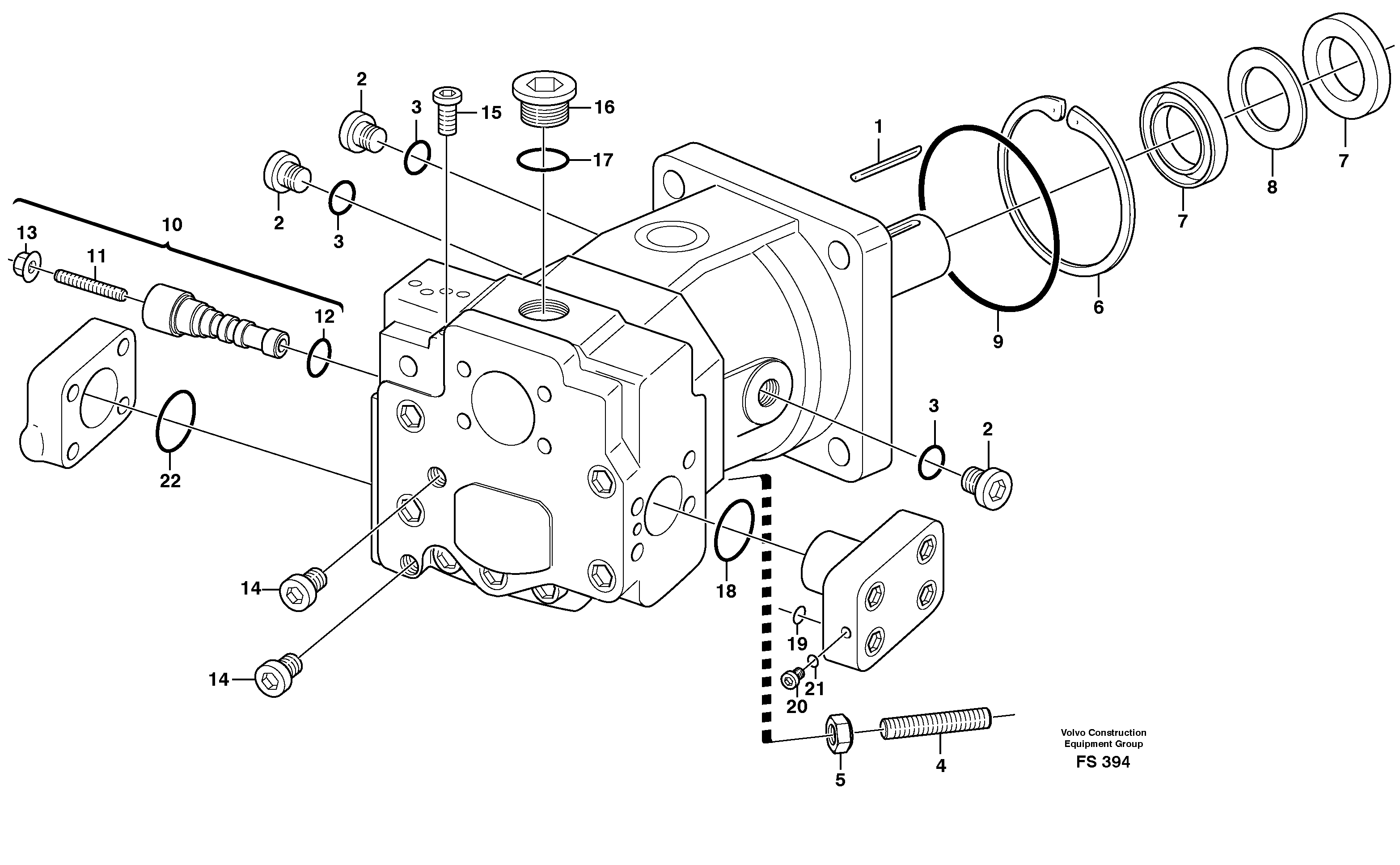 Hydraulic pump P1  14214131 SER NR -1857 — volvo parts diagram