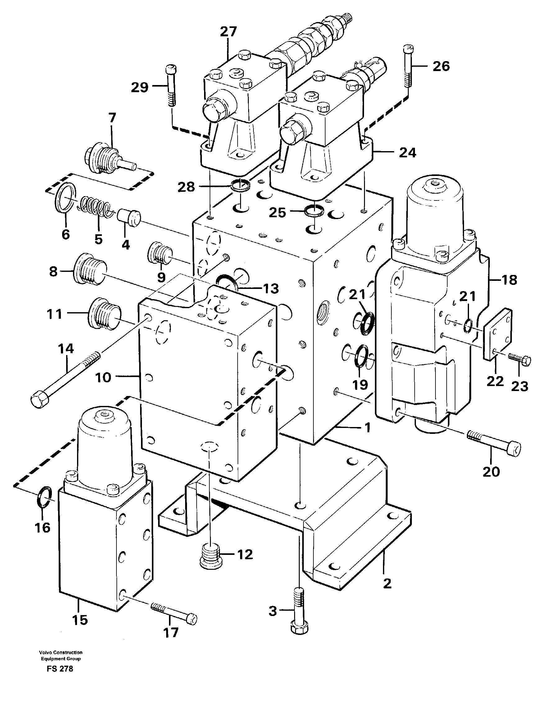 Slew valve assembly. — volvo parts diagram