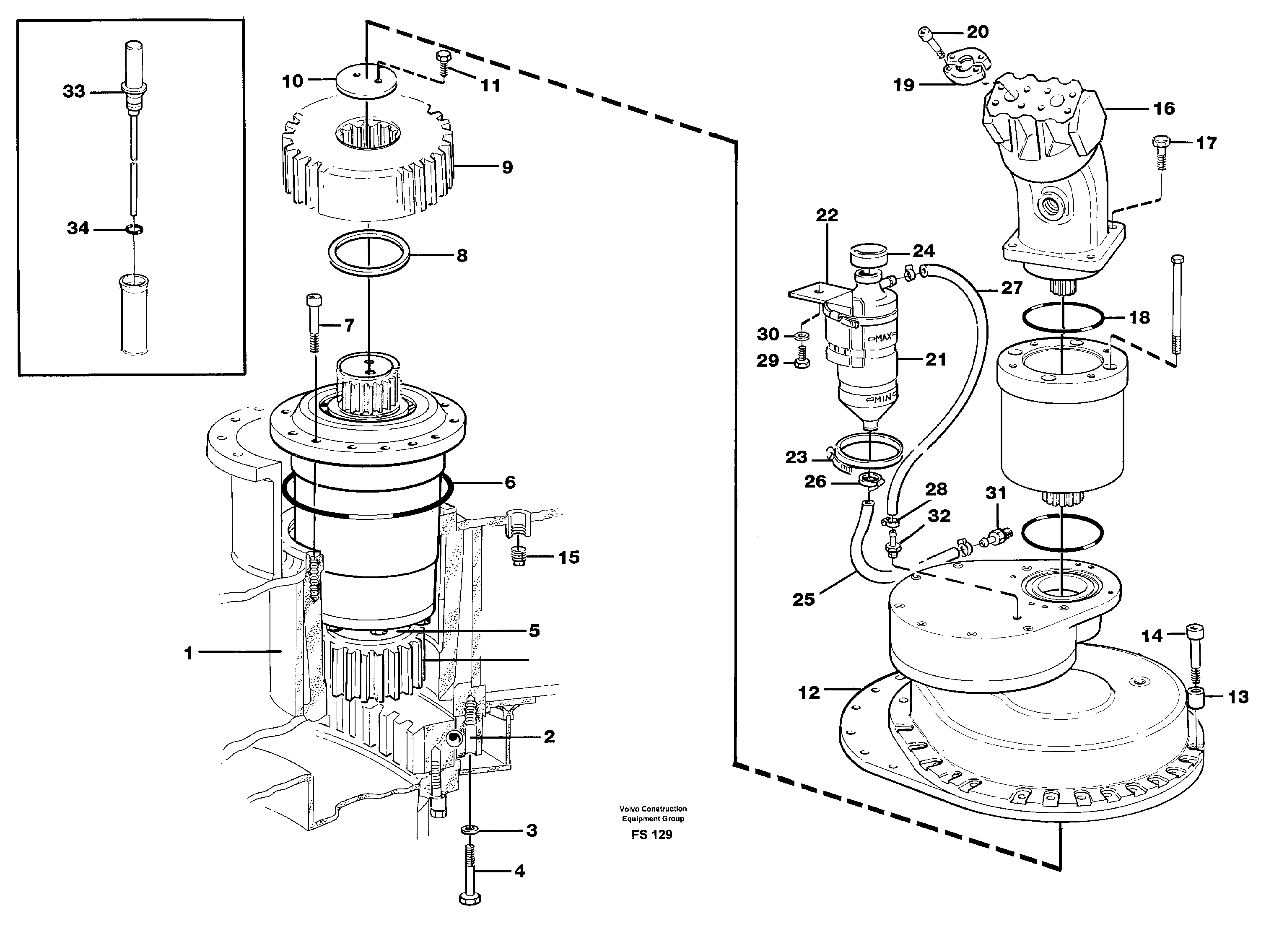 Slew transmission — volvo parts diagram