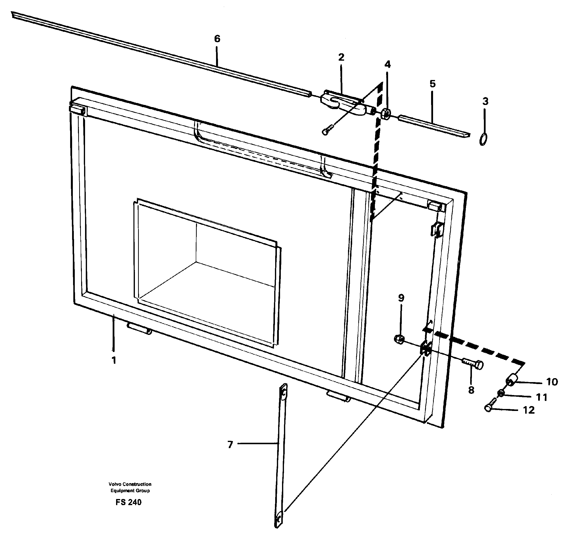 Roof hatch middle — volvo parts diagram
