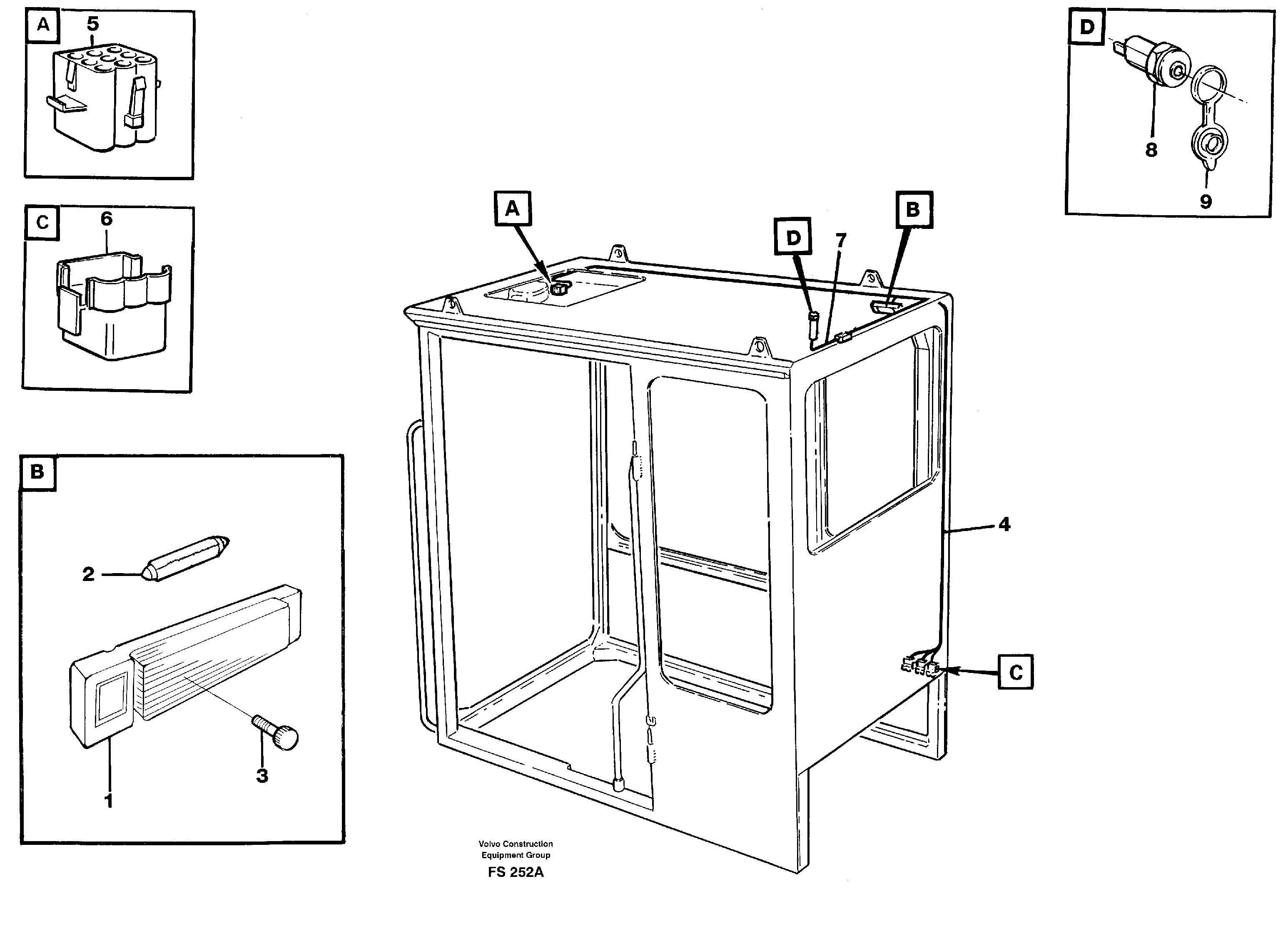 Cable harnesses, cab — volvo parts diagram
