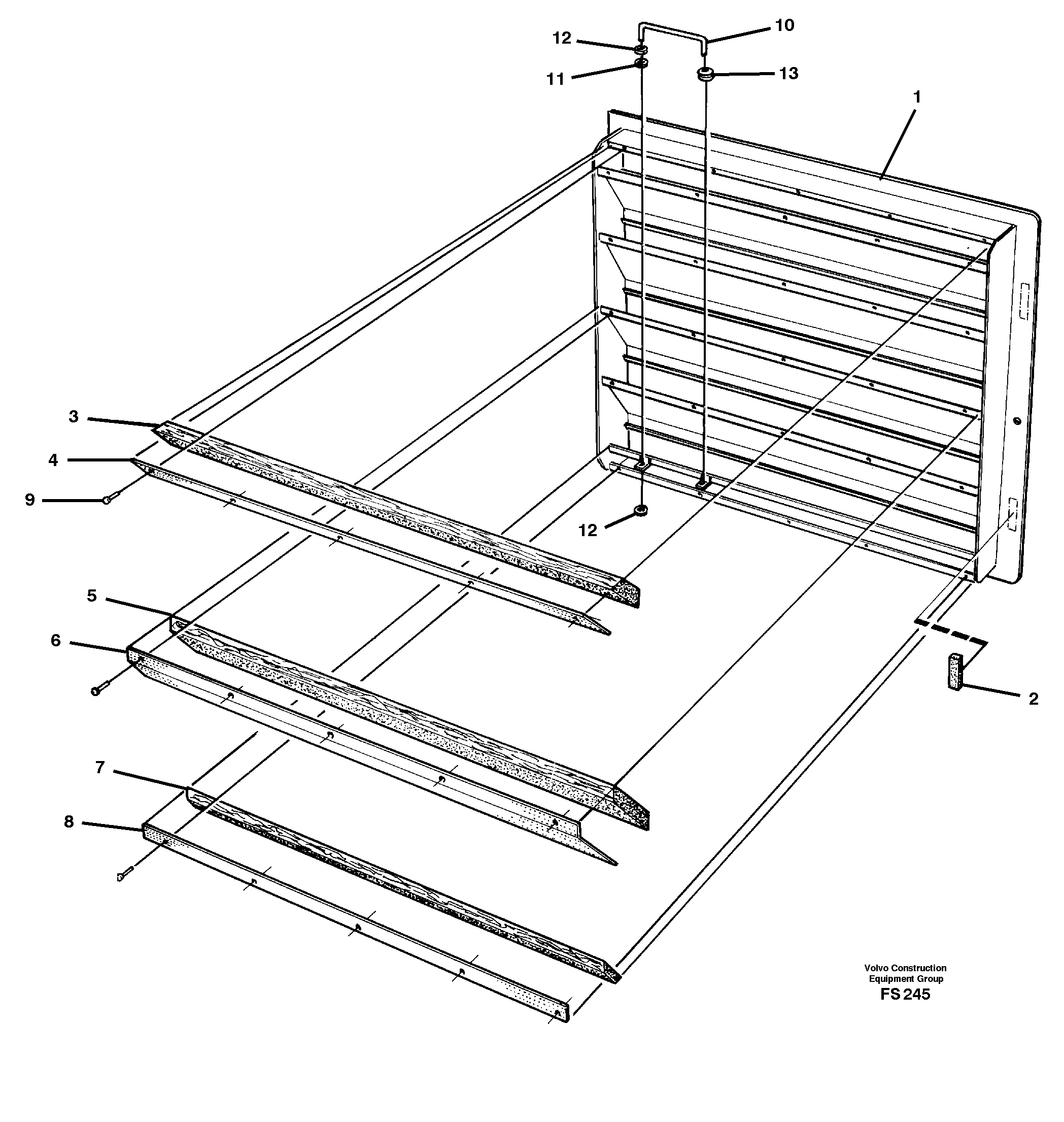 Door, rear Lh — volvo parts diagram