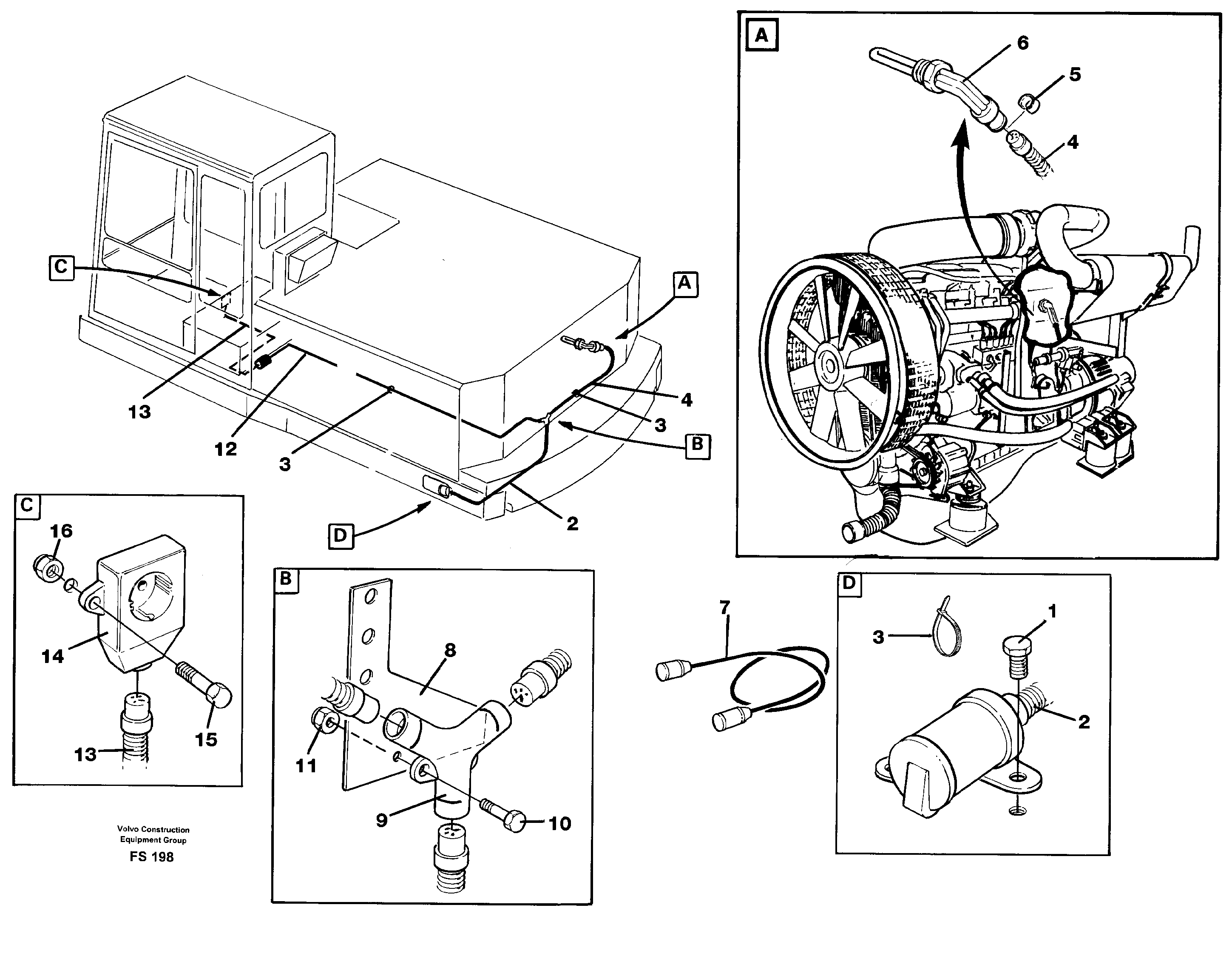 Engine heater, Calix  14250688 — volvo parts diagram