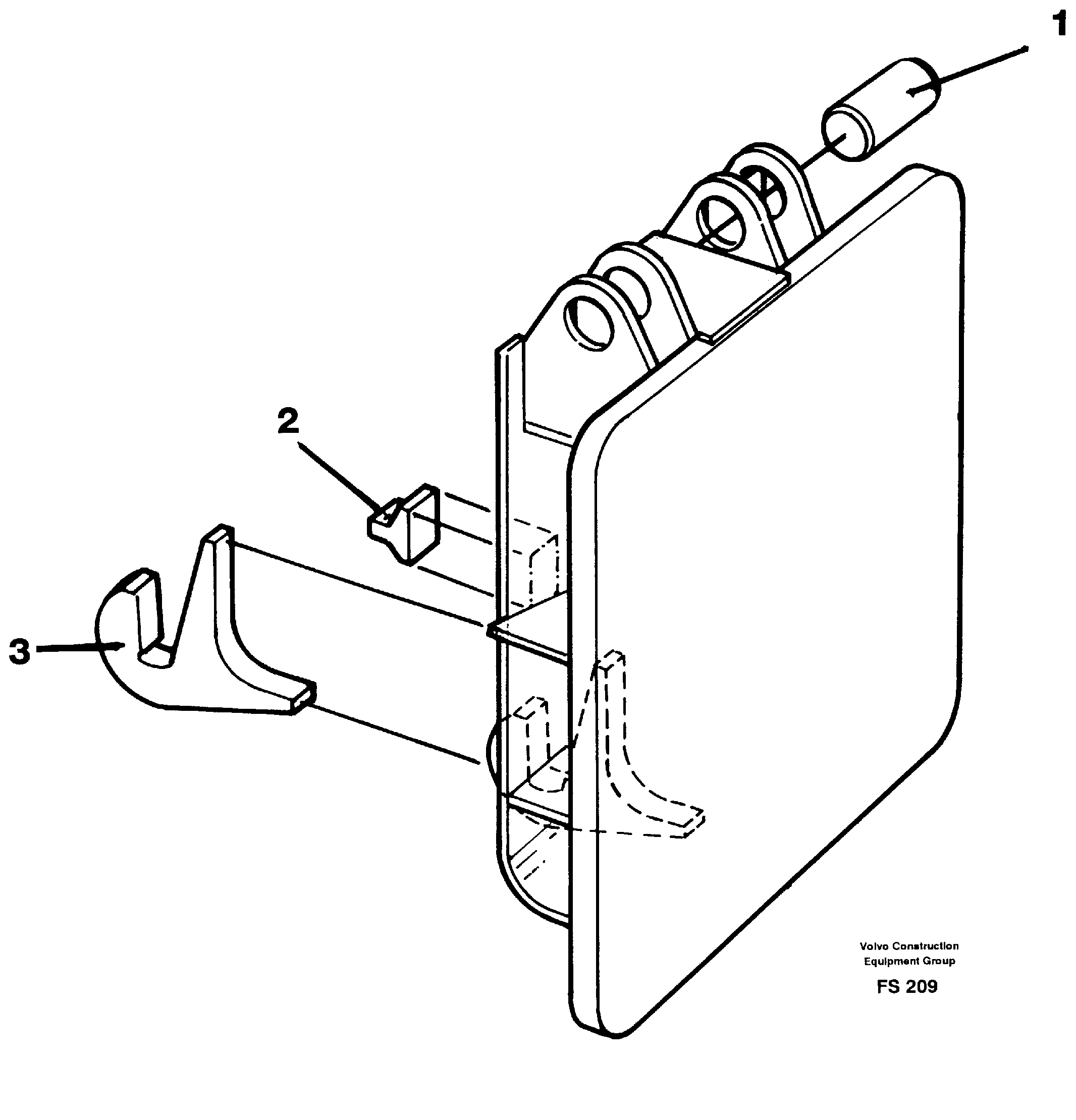 Hydraulic hammer holder  14258961 — volvo parts diagram