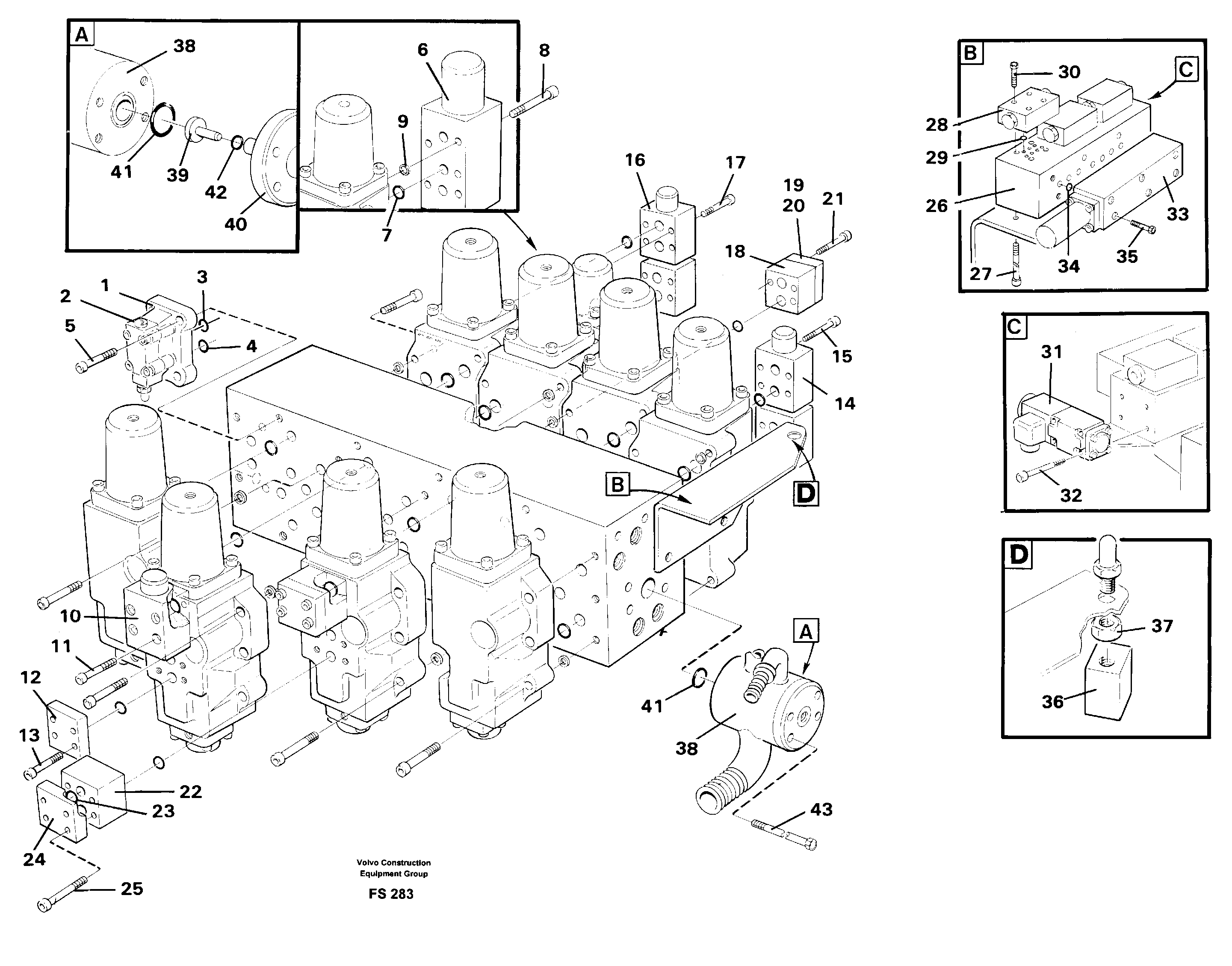 Main valve assembly, valves — volvo parts diagram