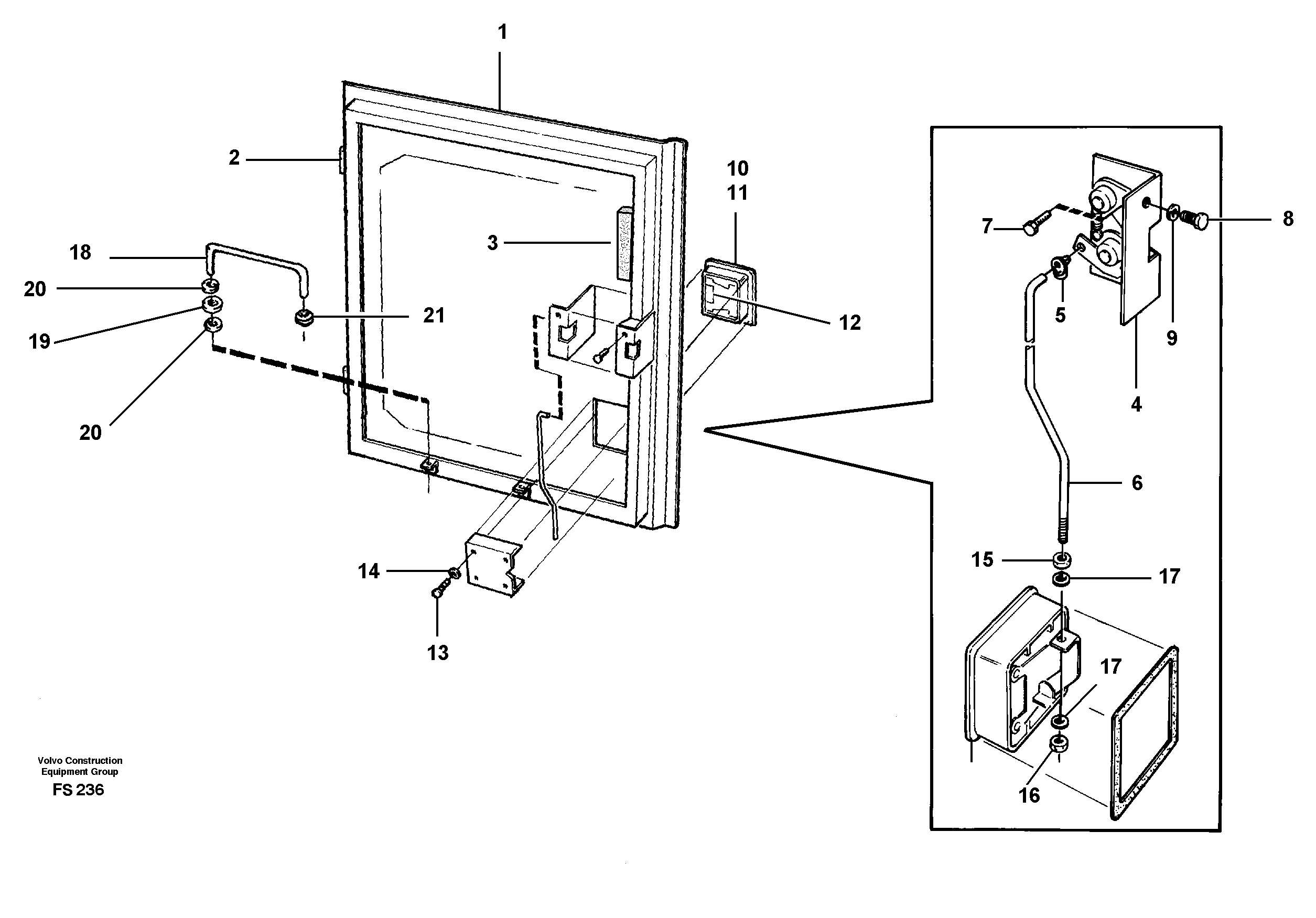 Door, front Rh — volvo parts diagram