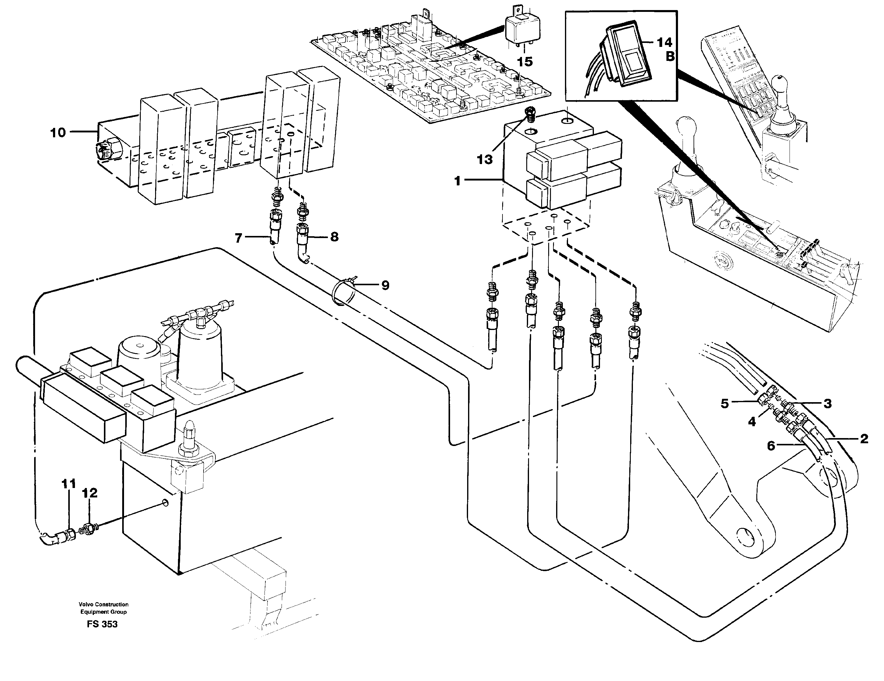 Hydraulic quickfit equipment  14247062 — volvo parts diagram