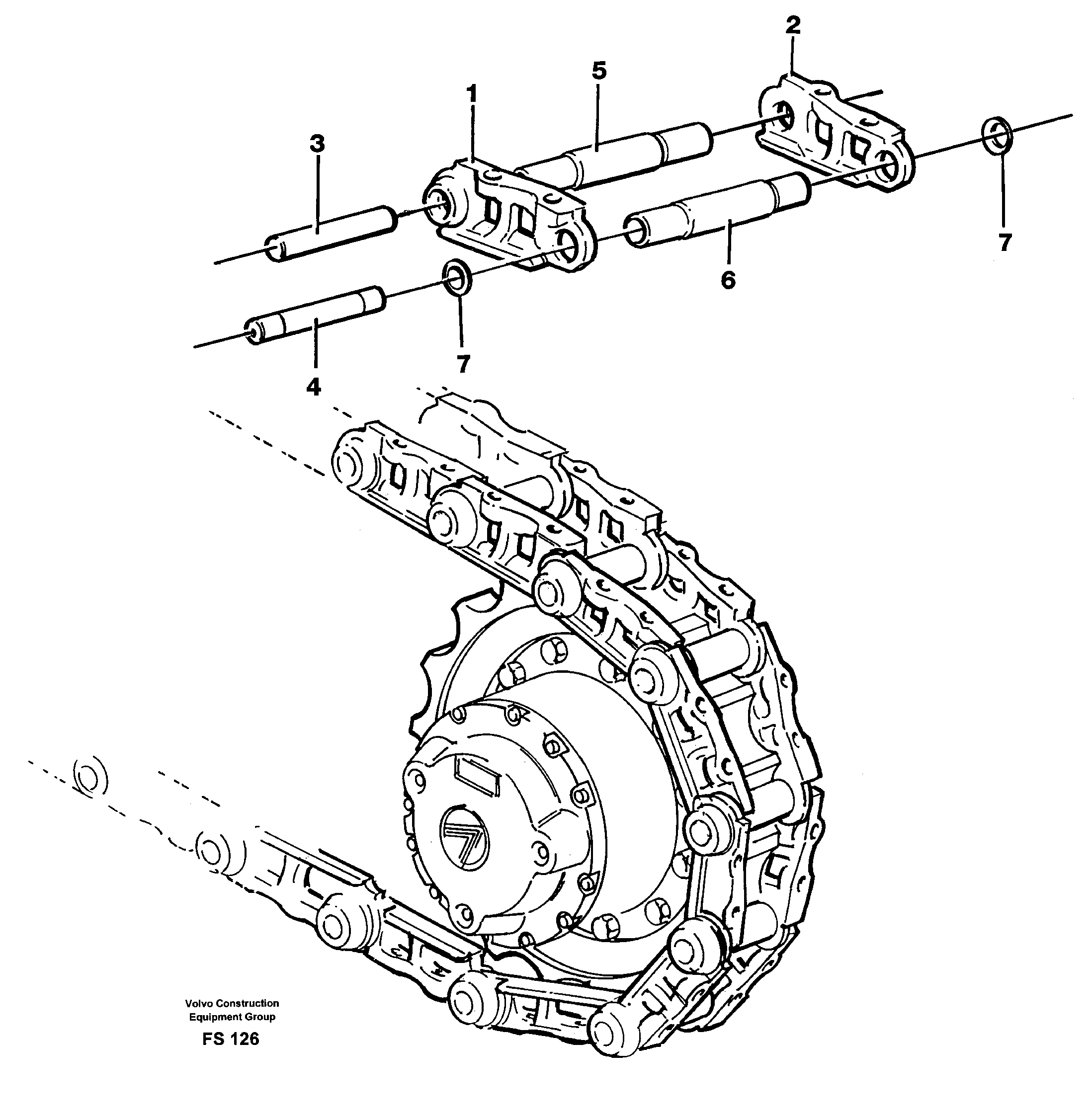 Track chain  14253242  14253243  14253244  14259084 — volvo parts diagram
