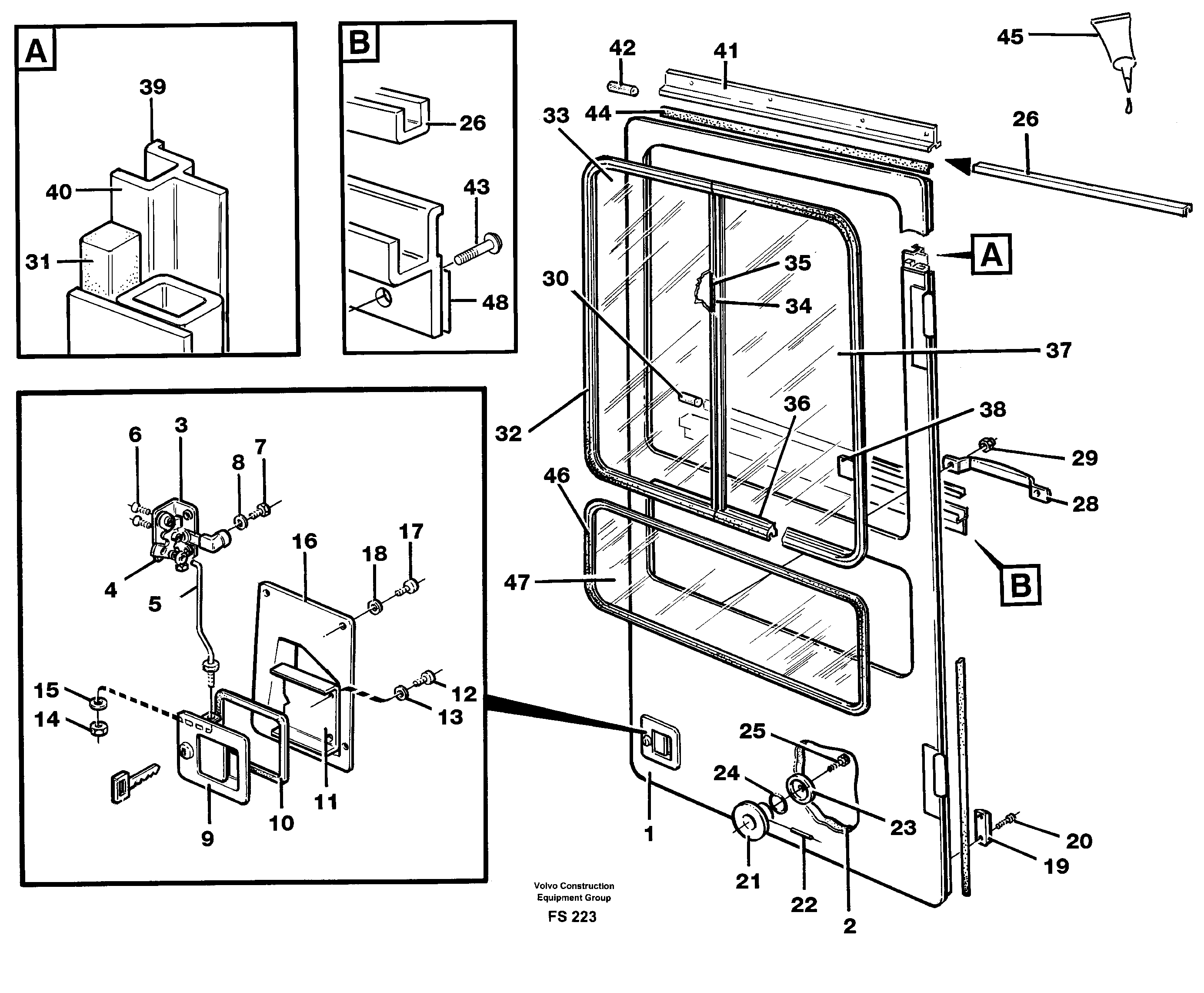 Door,drivers cab — volvo parts diagram
