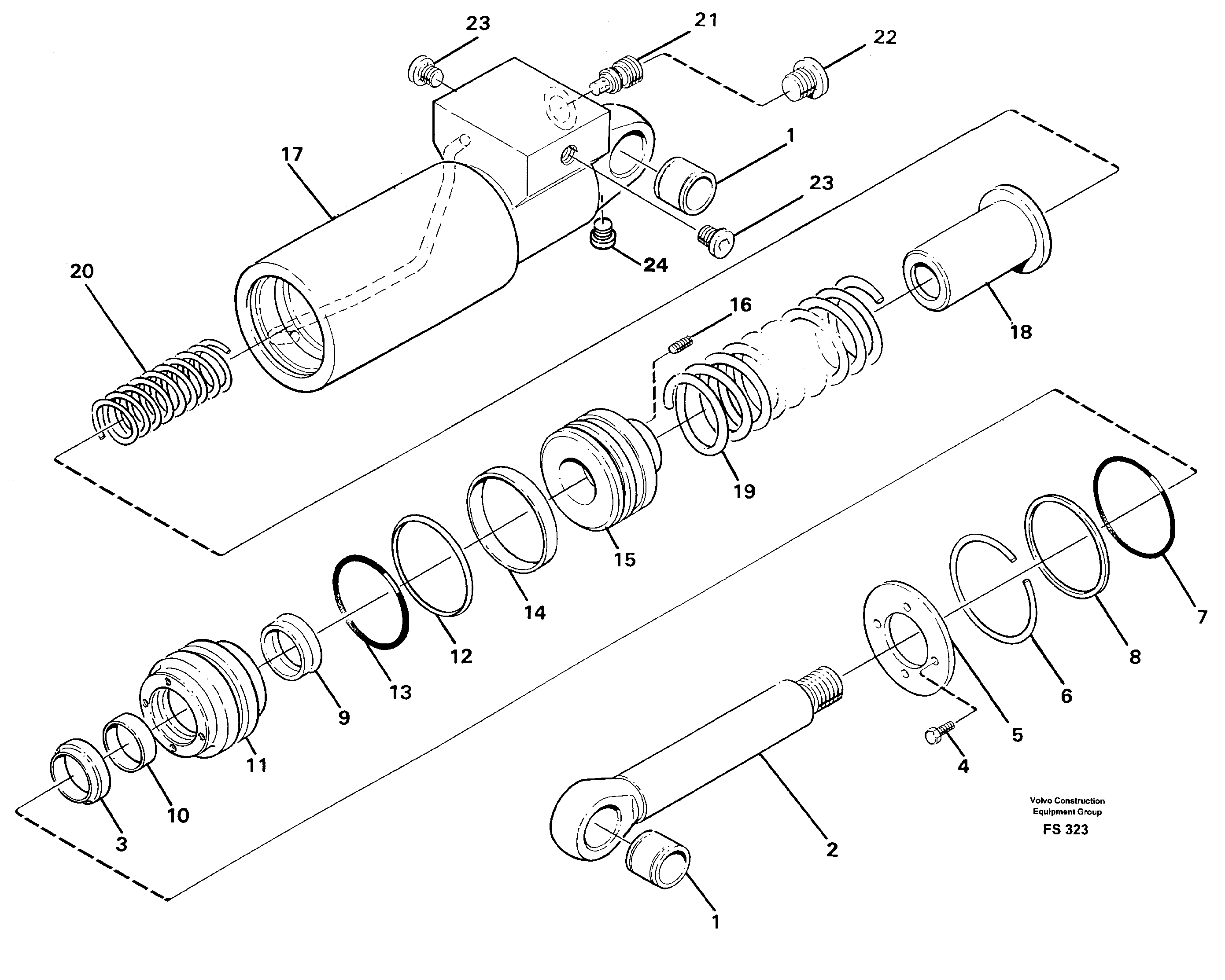 Hydraulic cylinder for quick fit — volvo parts diagram