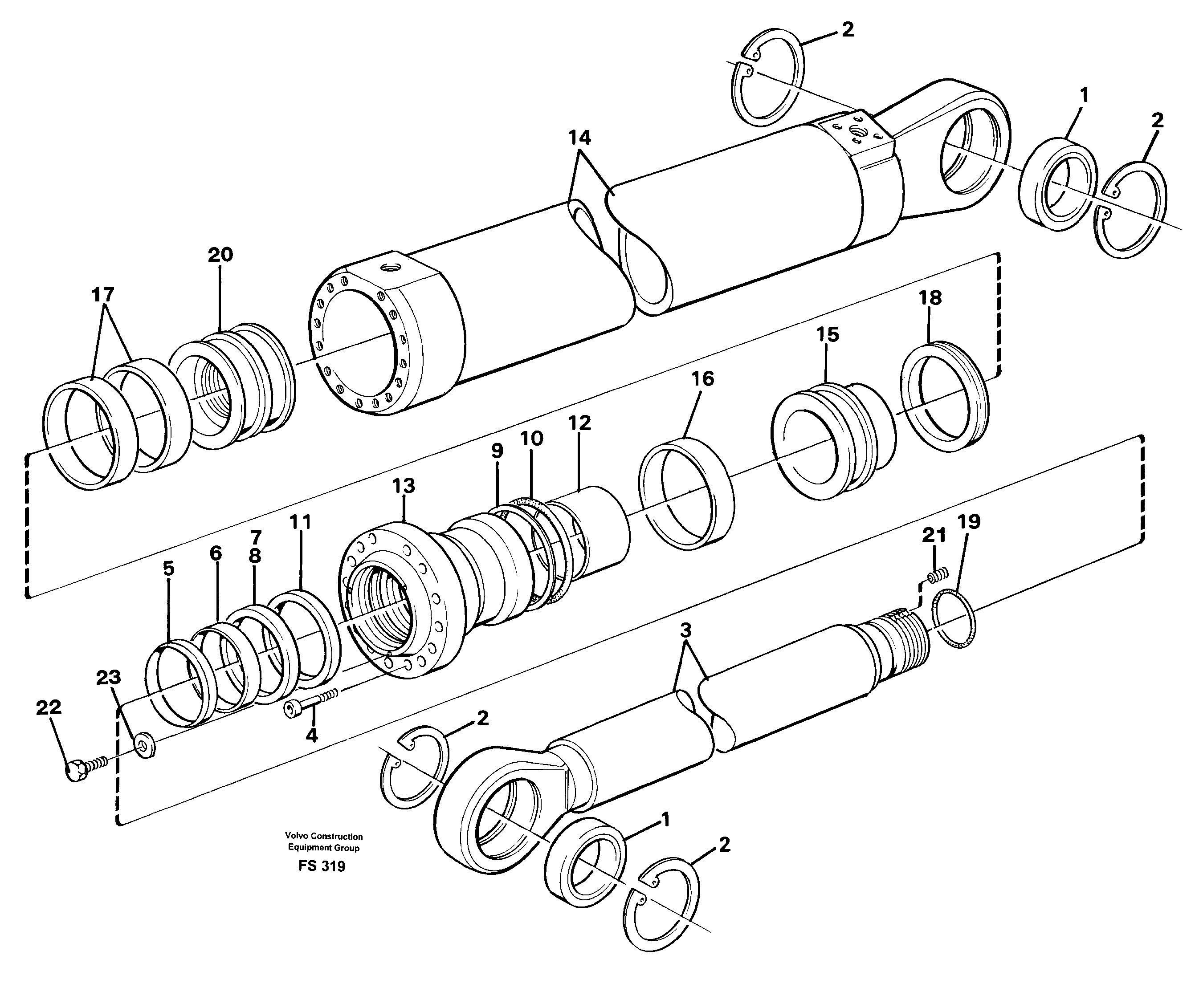 Boom cylinder — volvo parts diagram
