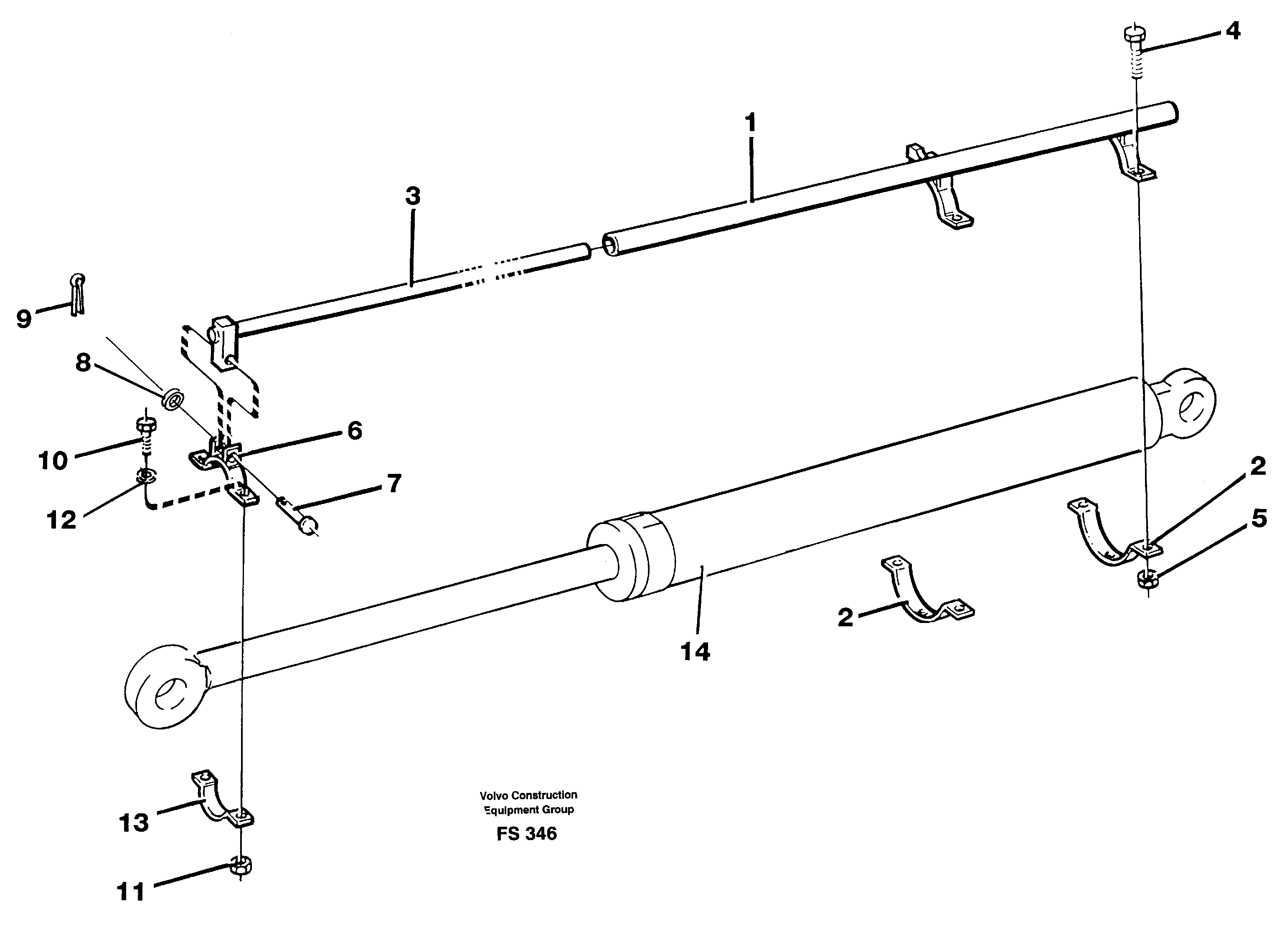 Spark guard for dipper cylinder  14249898 — volvo parts diagram
