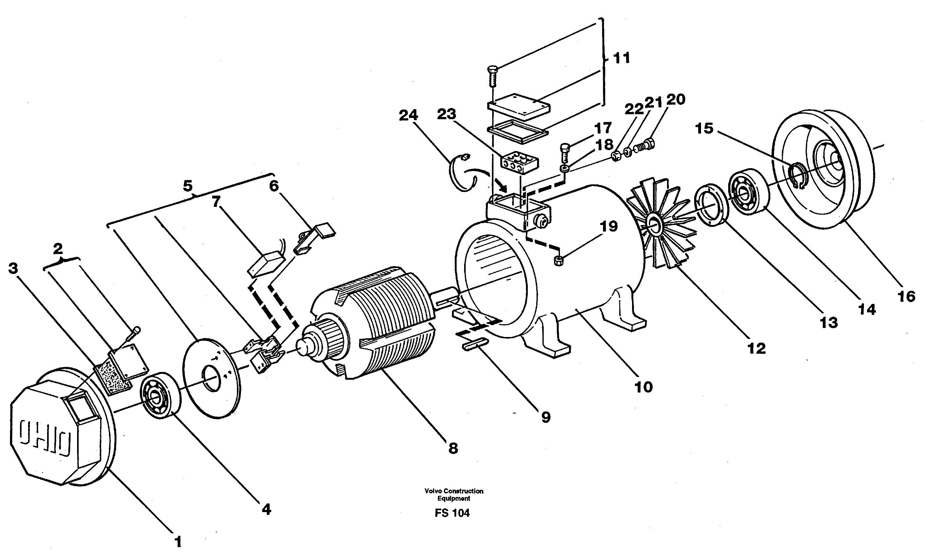 Magnet equipment Ohio, alternator 25 kw  14262156 — volvo parts diagram