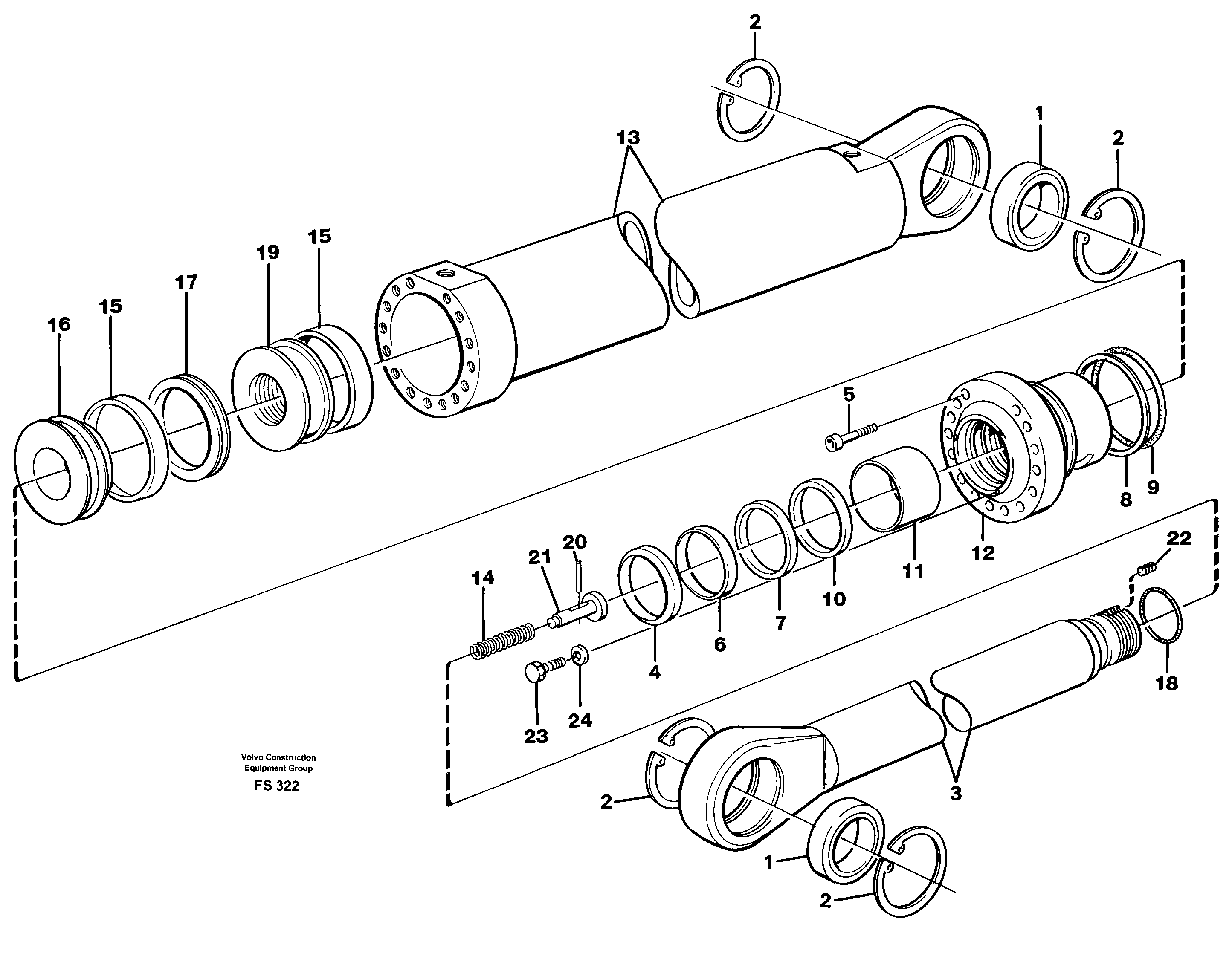 Bucket cylinder — volvo parts diagram