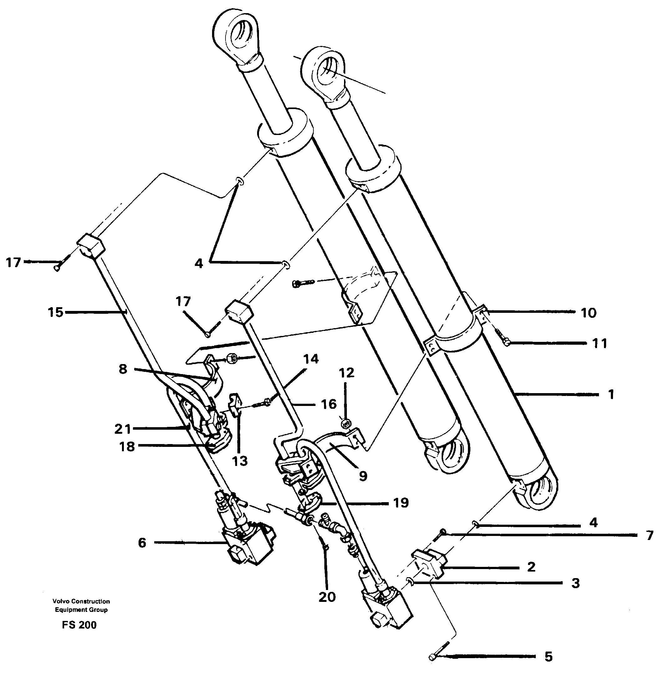 Backhoe boom 6.65 m  14257300 — volvo parts diagram