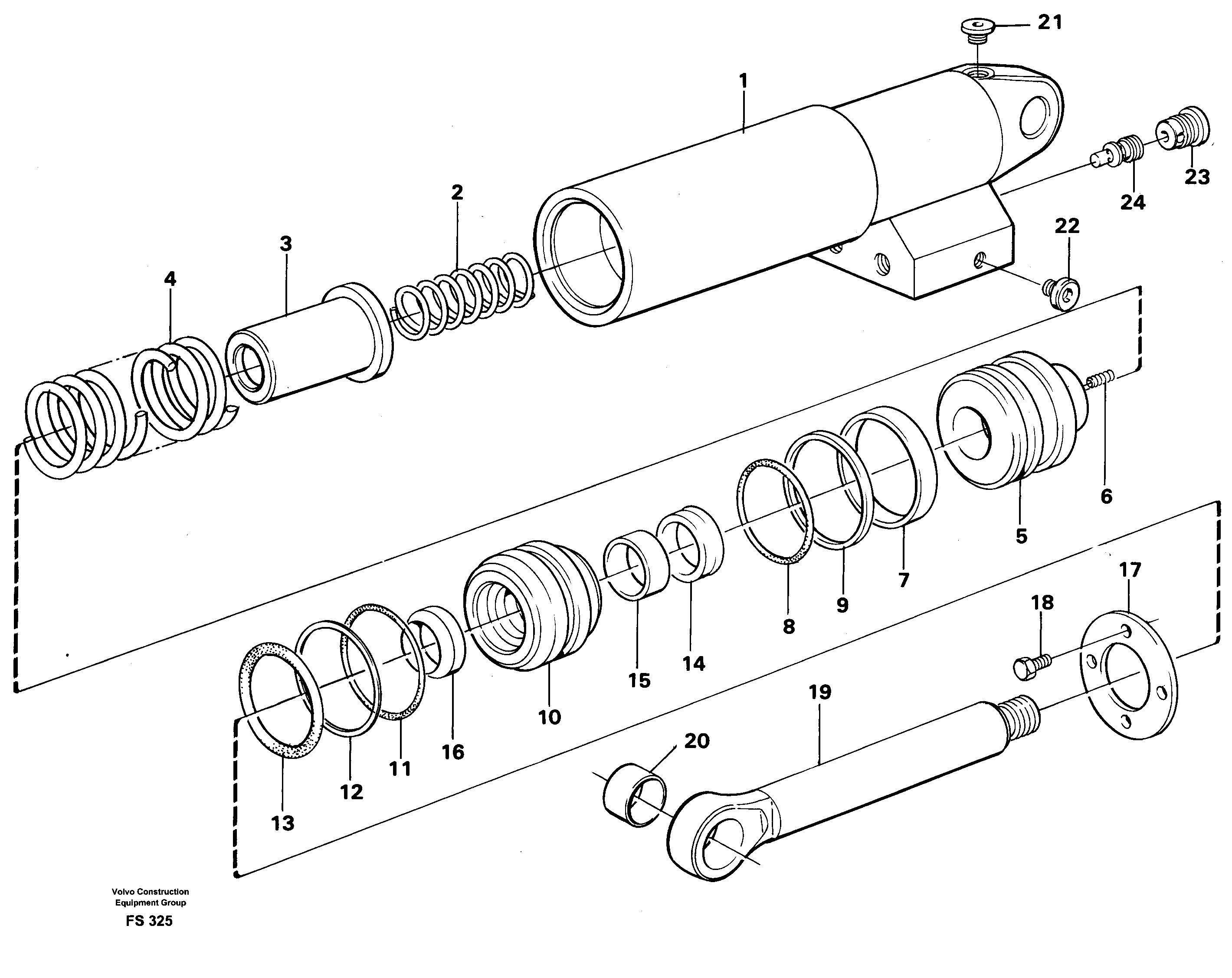 Hydraulic cylinder for quick fit — volvo parts diagram