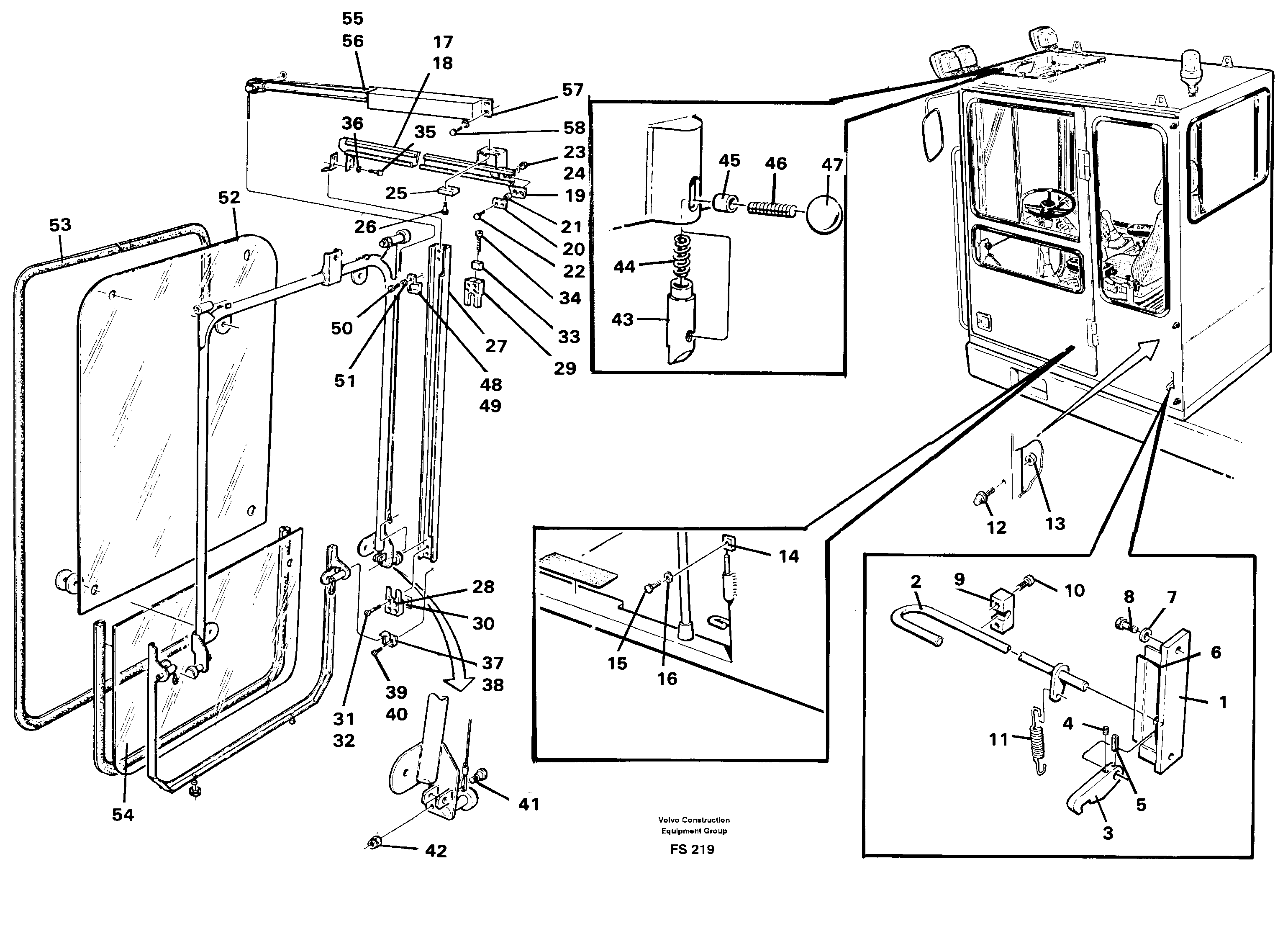 Operator's cab — volvo parts diagram
