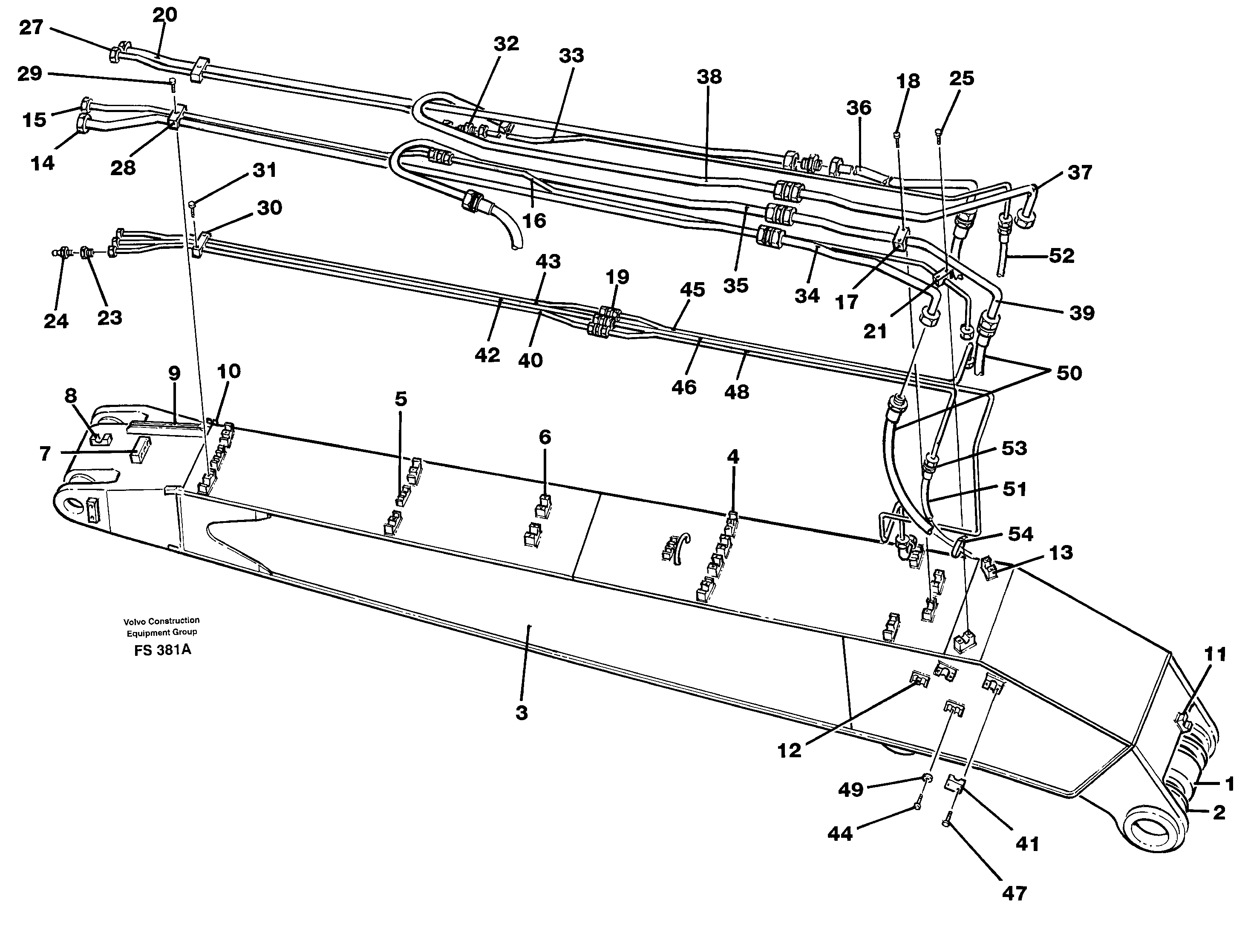 Hand. equip. three-piecesboom 7.0 m/dipper 4.37 m/jib 3.25 m  14259559 — volvo parts diagram
