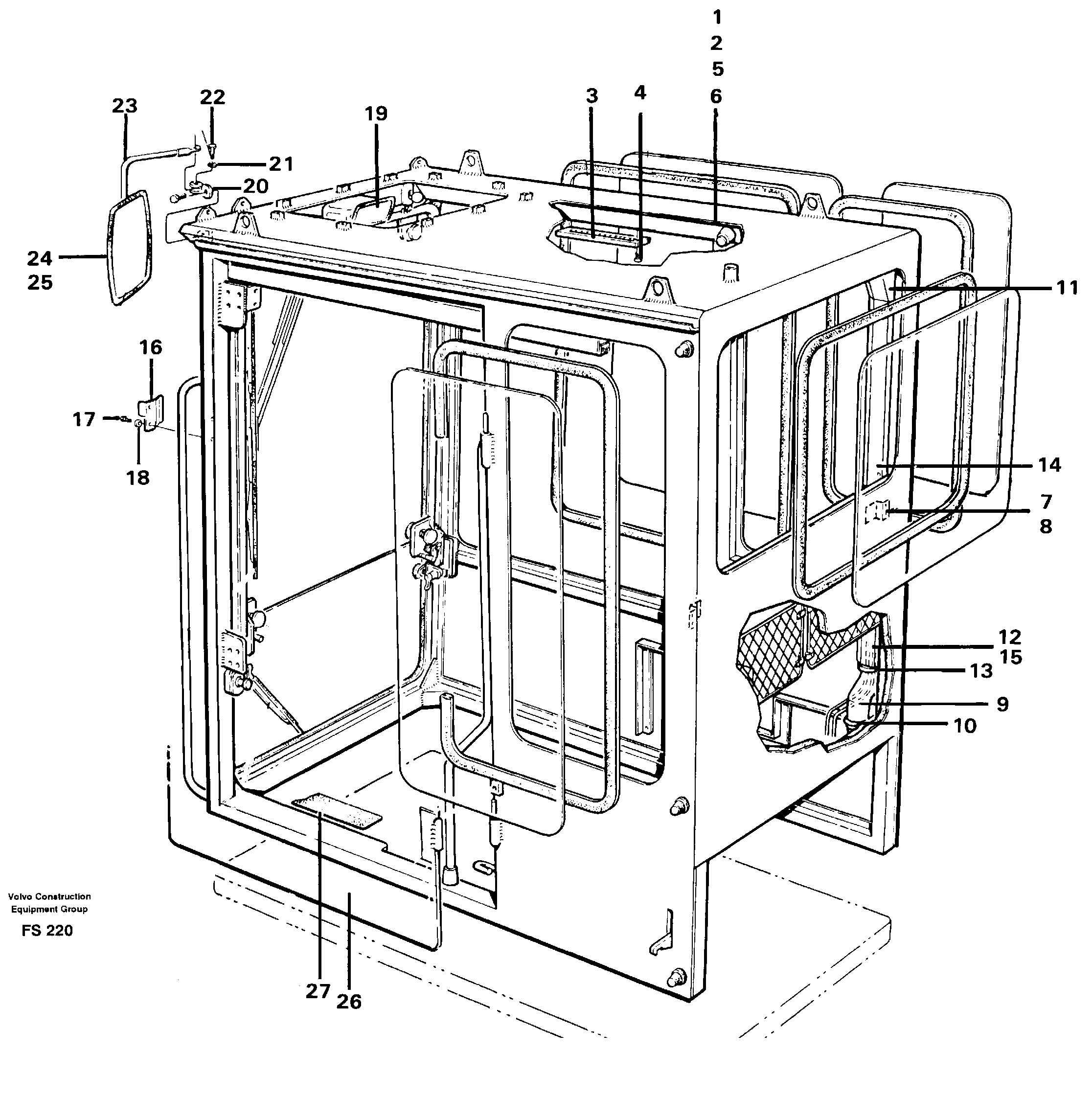 Operator's cab — volvo parts diagram