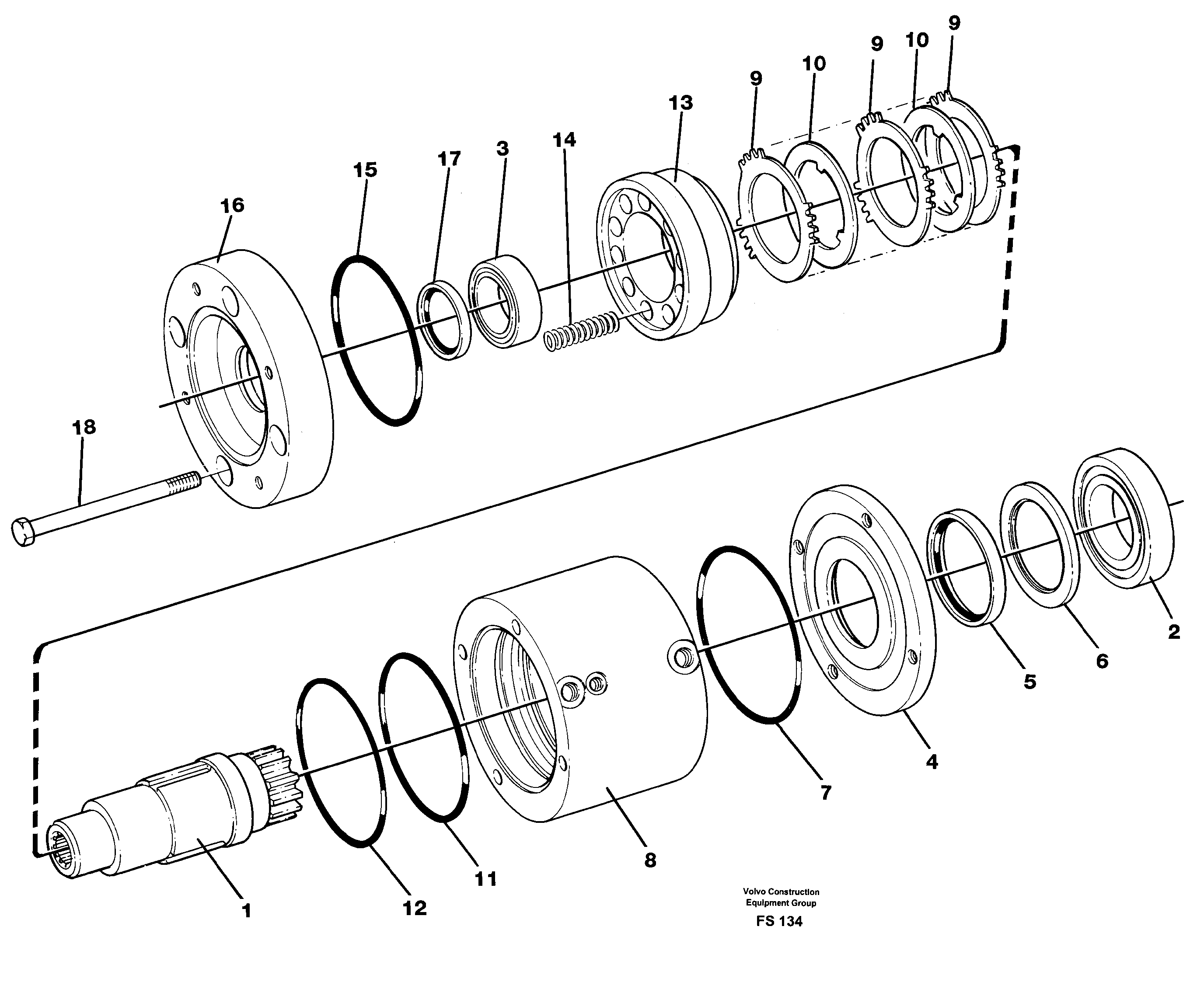 Slewing brake — volvo parts diagram