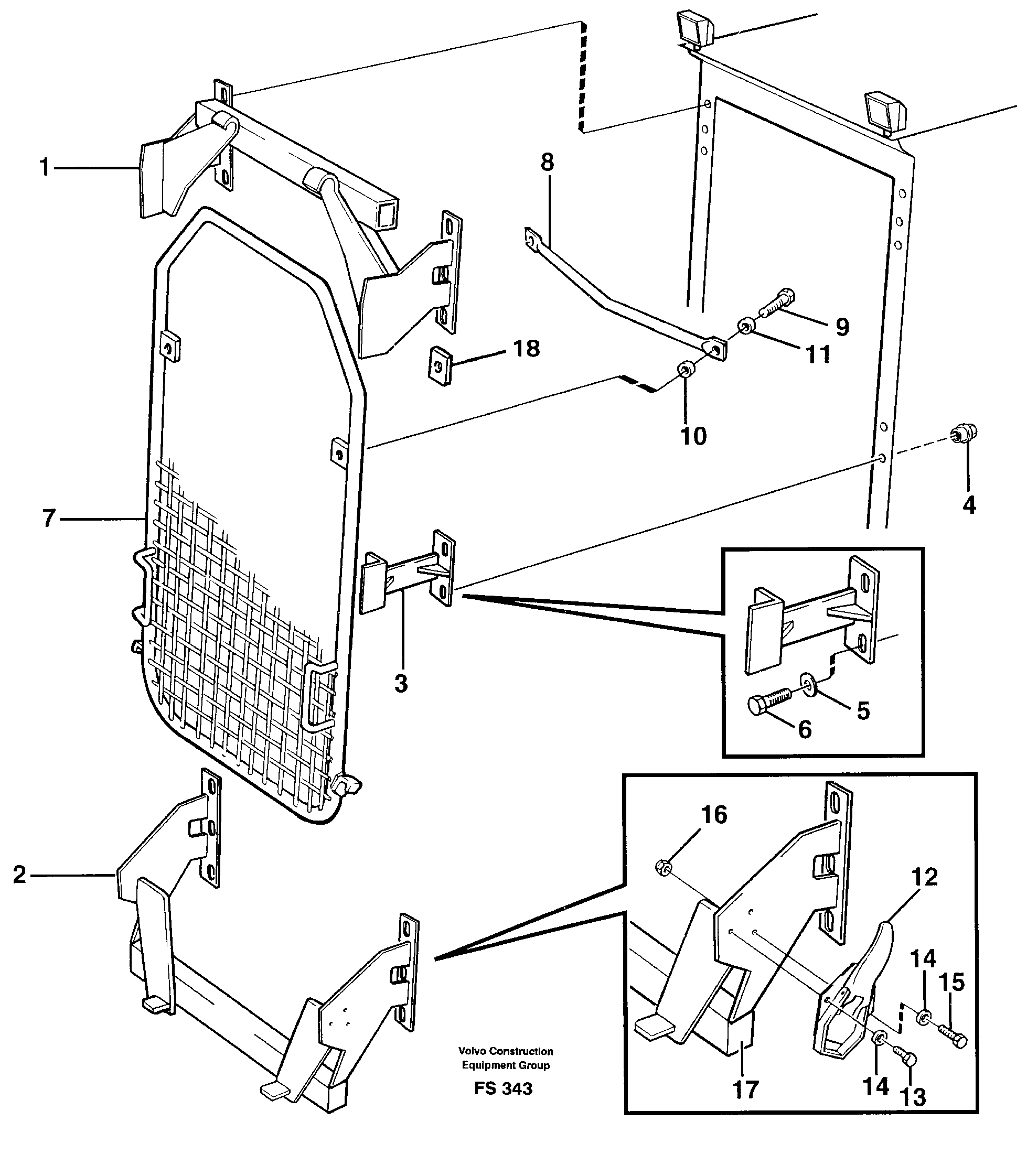 Protection grill coveringthe front windows  14259352 — volvo parts diagram
