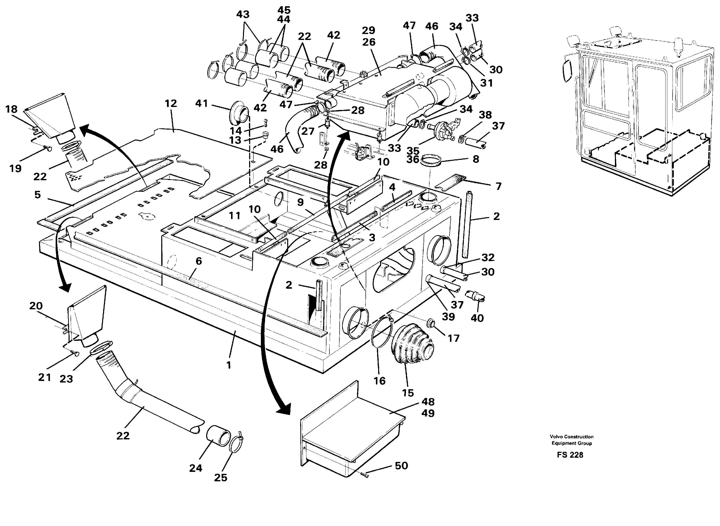 Drivers cab and cabin floor — volvo parts diagram