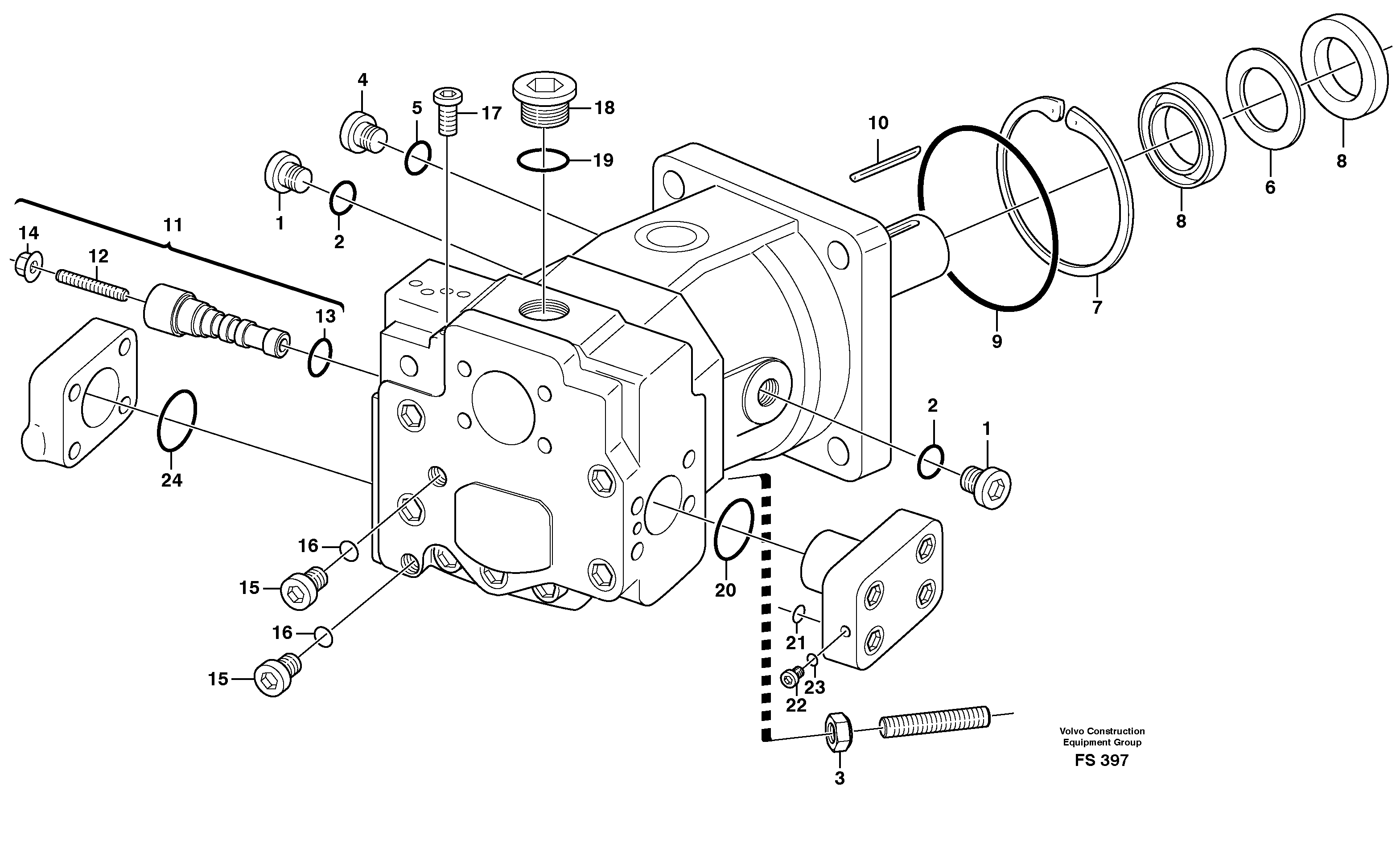 Hydraulic pump/p4 Ohio  14239709,14262156 — volvo parts diagram