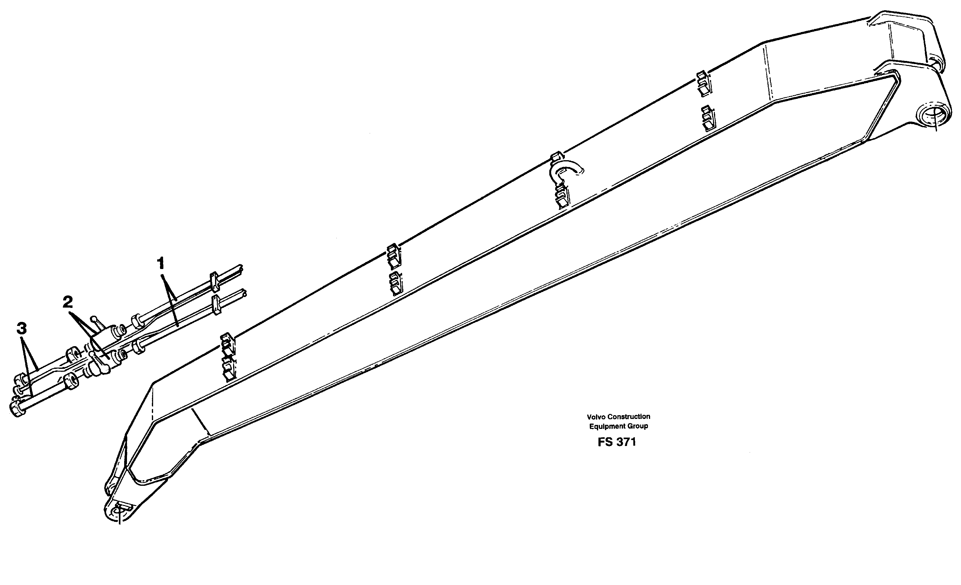 Grab equipment, with shutoff cocks, handling dipper  14259635 — volvo parts diagram