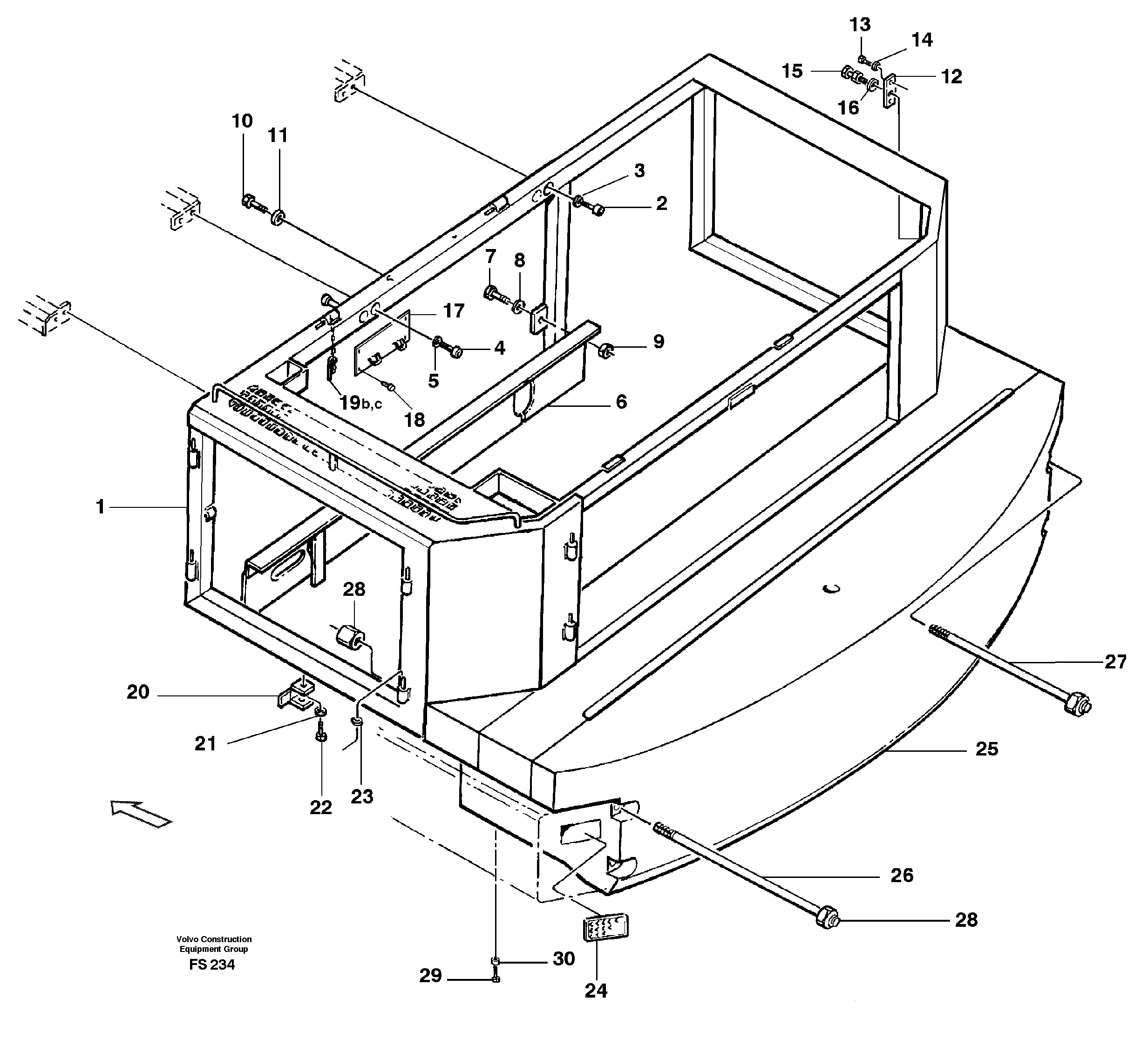 Framework,motor and counterweight — volvo parts diagram