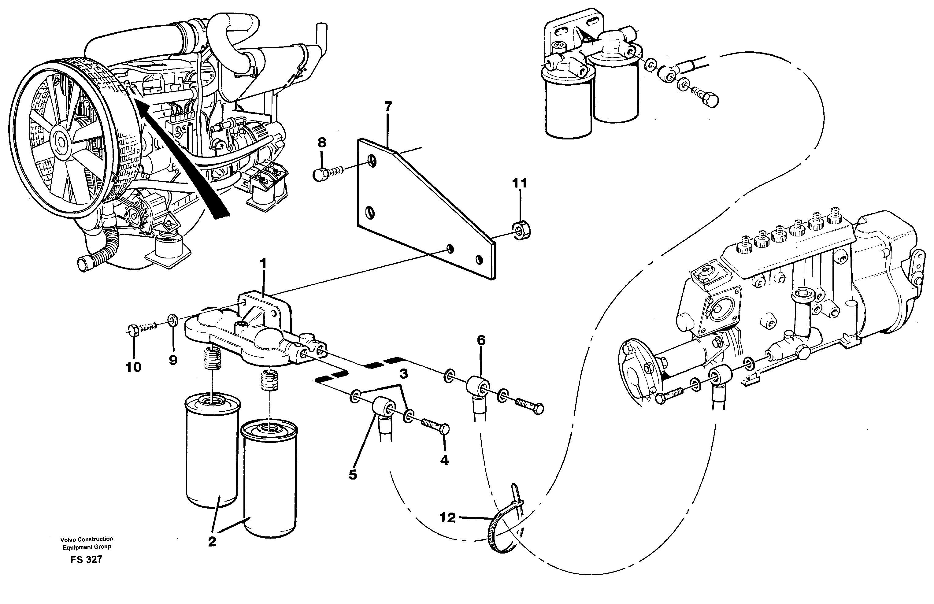 Extra fuel filter  14261759 — volvo parts diagram