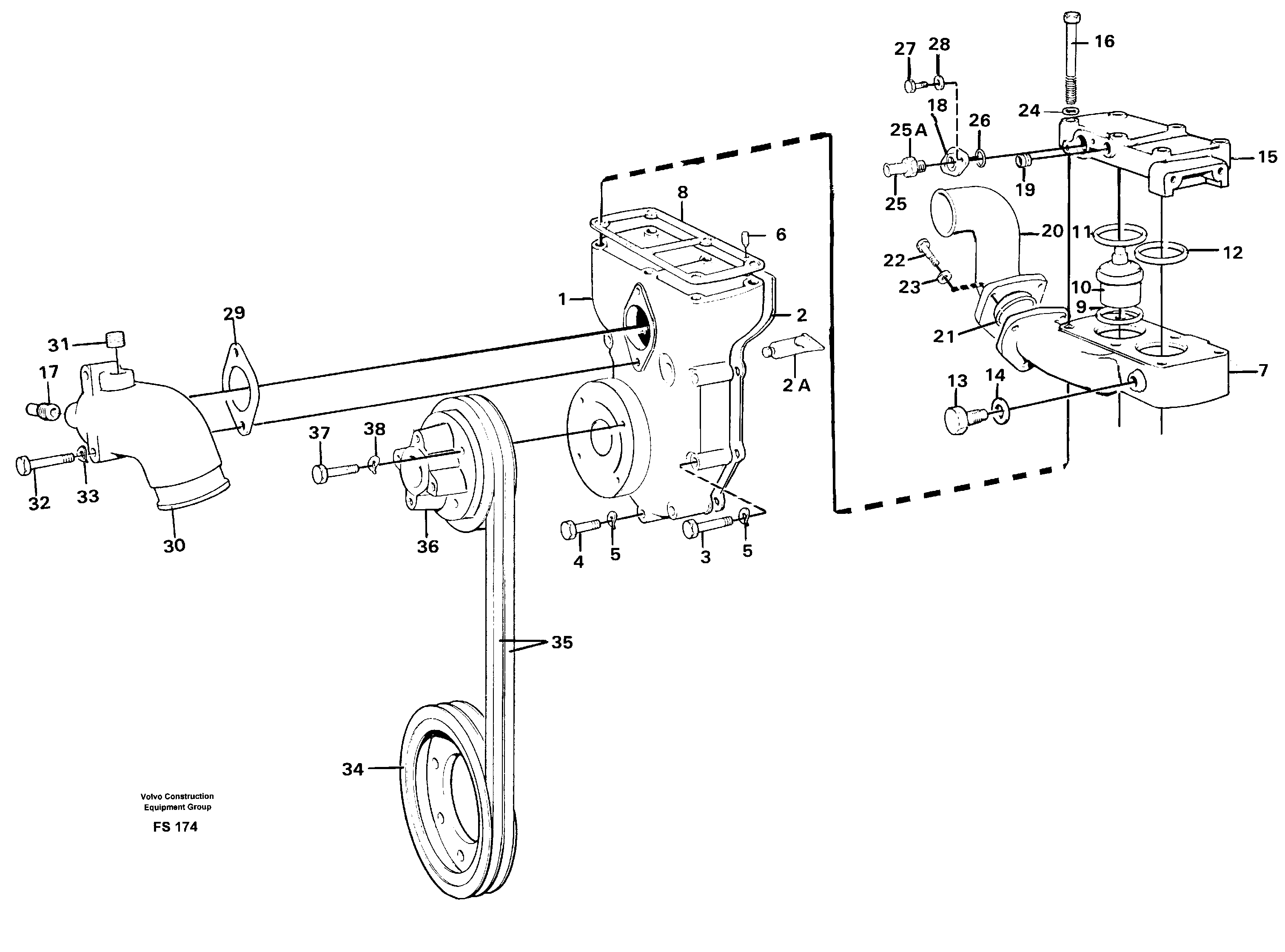 Thermostat housing — volvo parts diagram